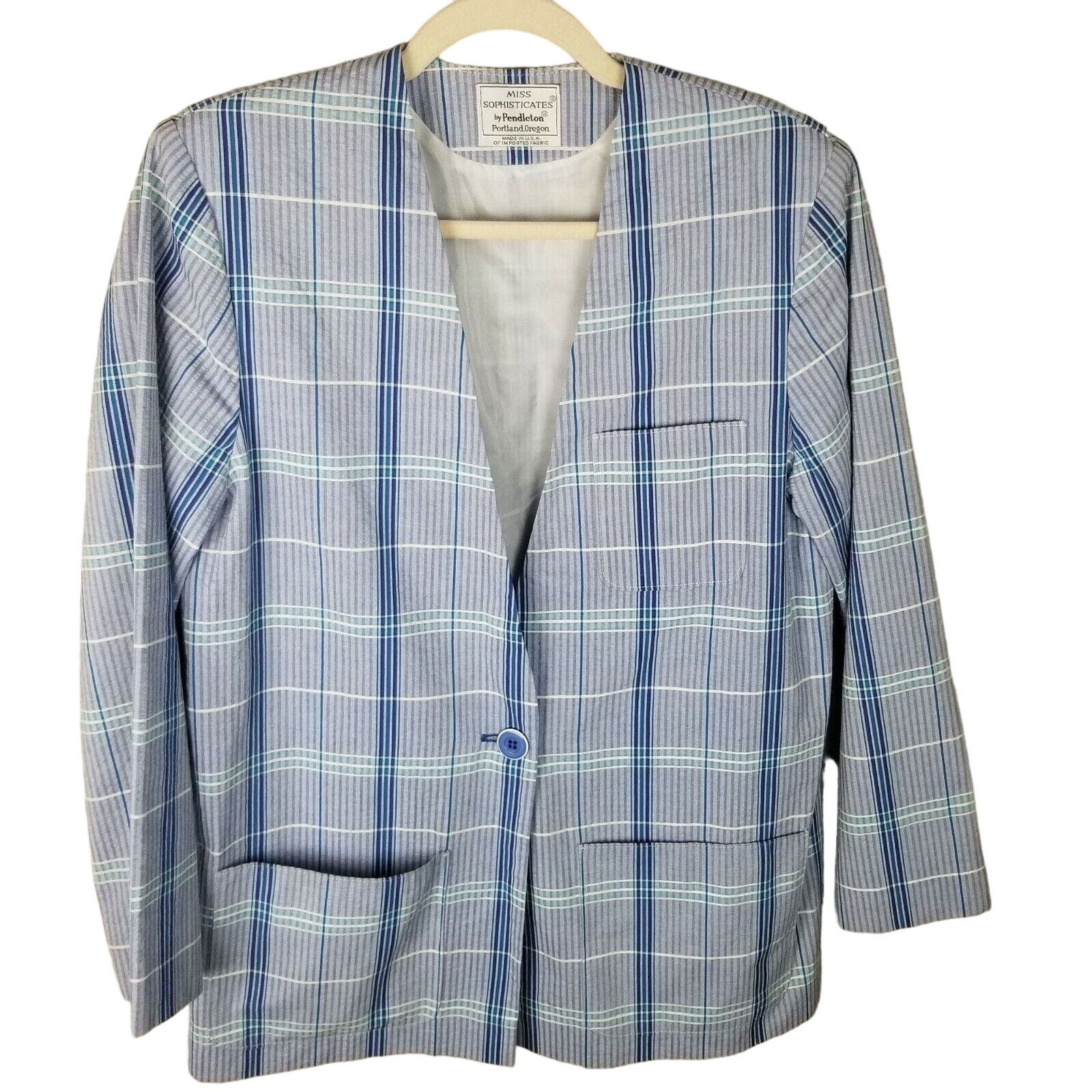 Pendleton Vintage Pendleton Womens Plaid Blazer Light Academia Preppy Size M / US 6-8 / IT 42-44 - 1 Thumbnail
