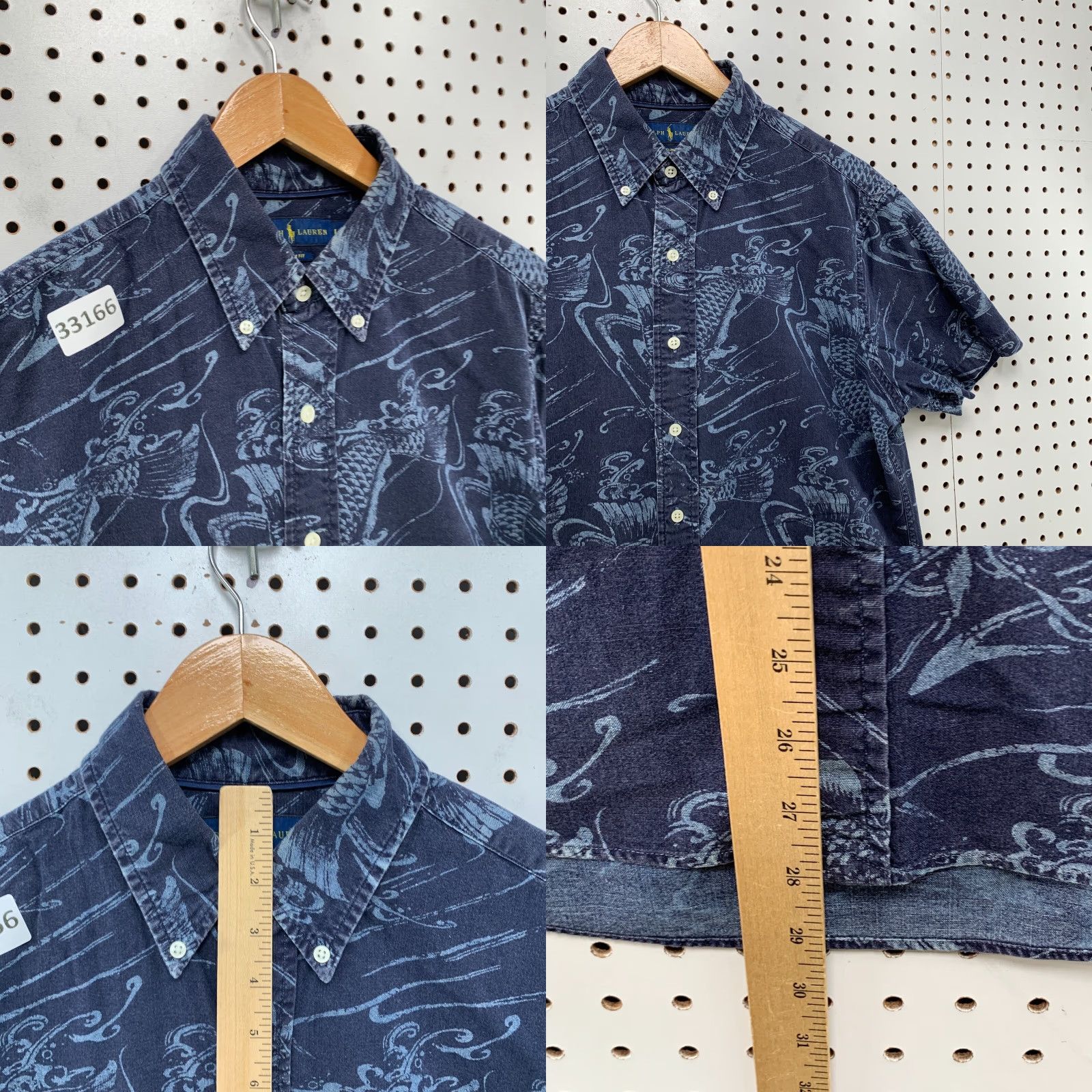 Ralph Lauren Ralph Lauren Shirt Mens L Button-Down Blue Slim Fit 21x29 Abstract Graphic Size US L / EU 52-54 / 3 - 8 Thumbnail