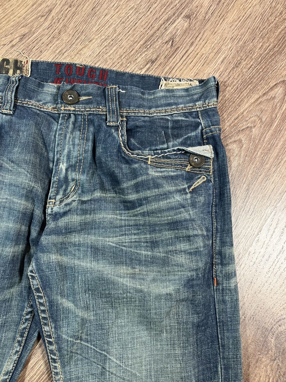 Japanese Brand Tough Vintage Distressed Denim Pants Jeans Size US 32 / EU 48 - 6 Thumbnail