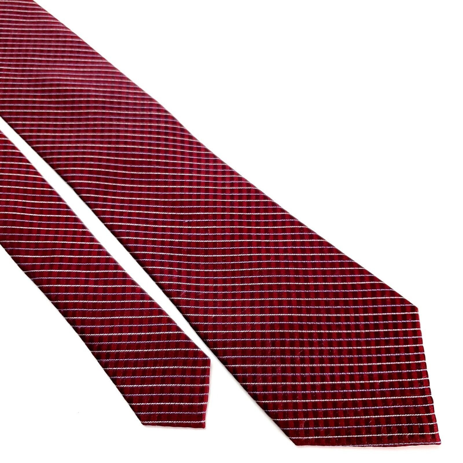Calvin Klein Calvin Klein Silk Tie Woven Red Plaid Size ONE SIZE - 1 Thumbnail
