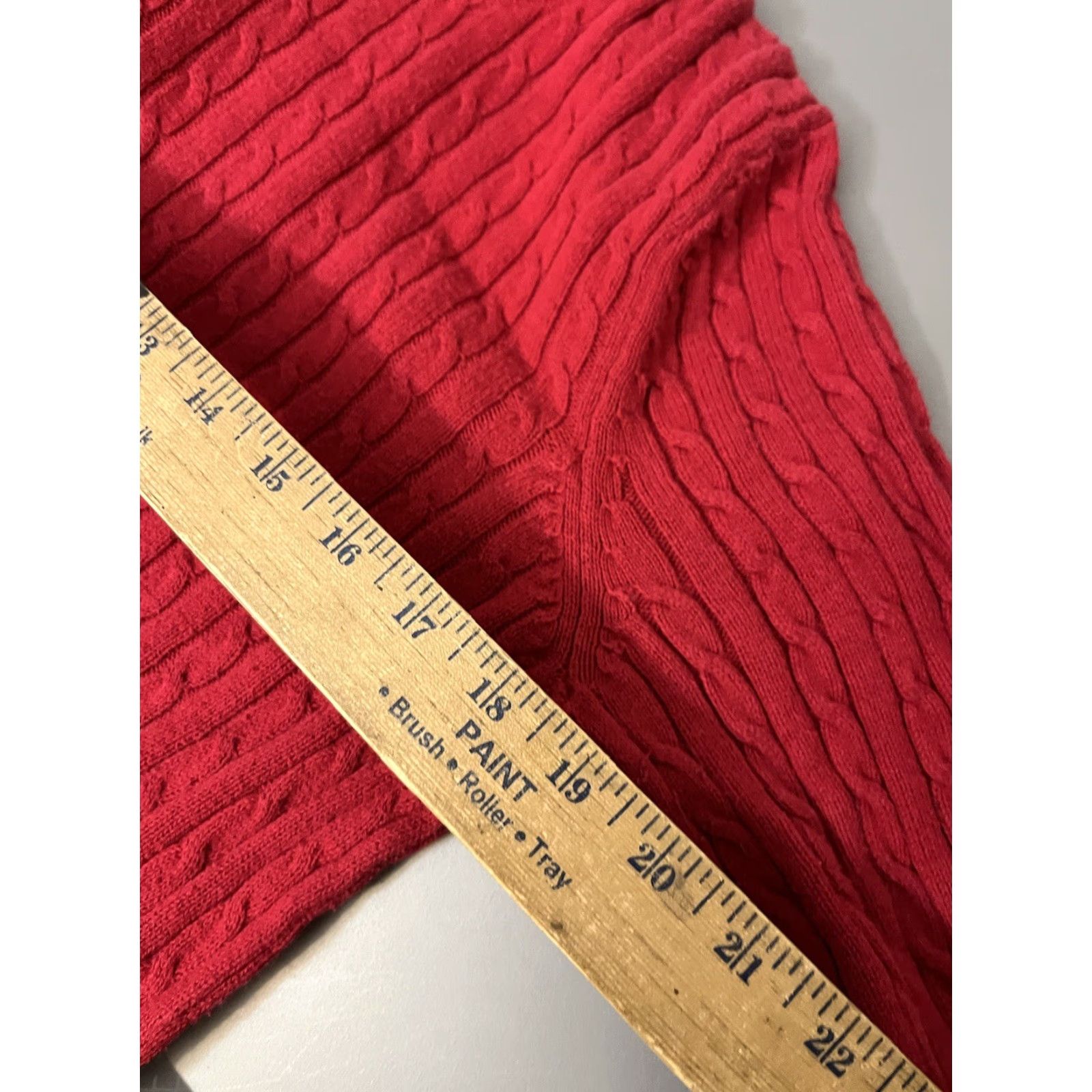 Izod IZOD Women's Sweater Large Red Cable Knit Long Sleeve Crewneck Pullover Casual Size L / US 10 / IT 46 - 5 Thumbnail