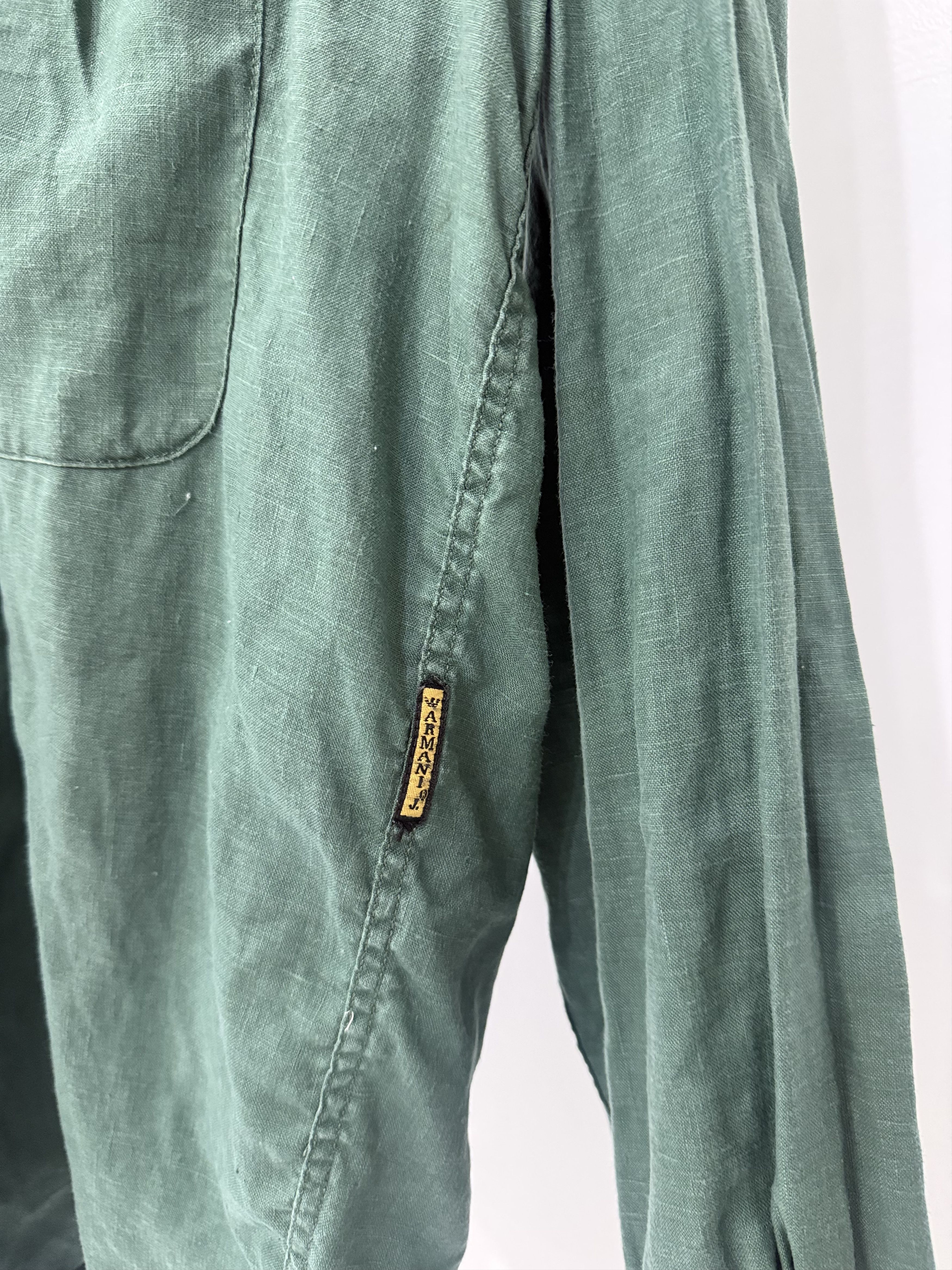 Armani Armani Jeans - 1990s 3/4 Buttondown Linen Shirt RARE Size US L / EU 52-54 / 3 - 4 Thumbnail