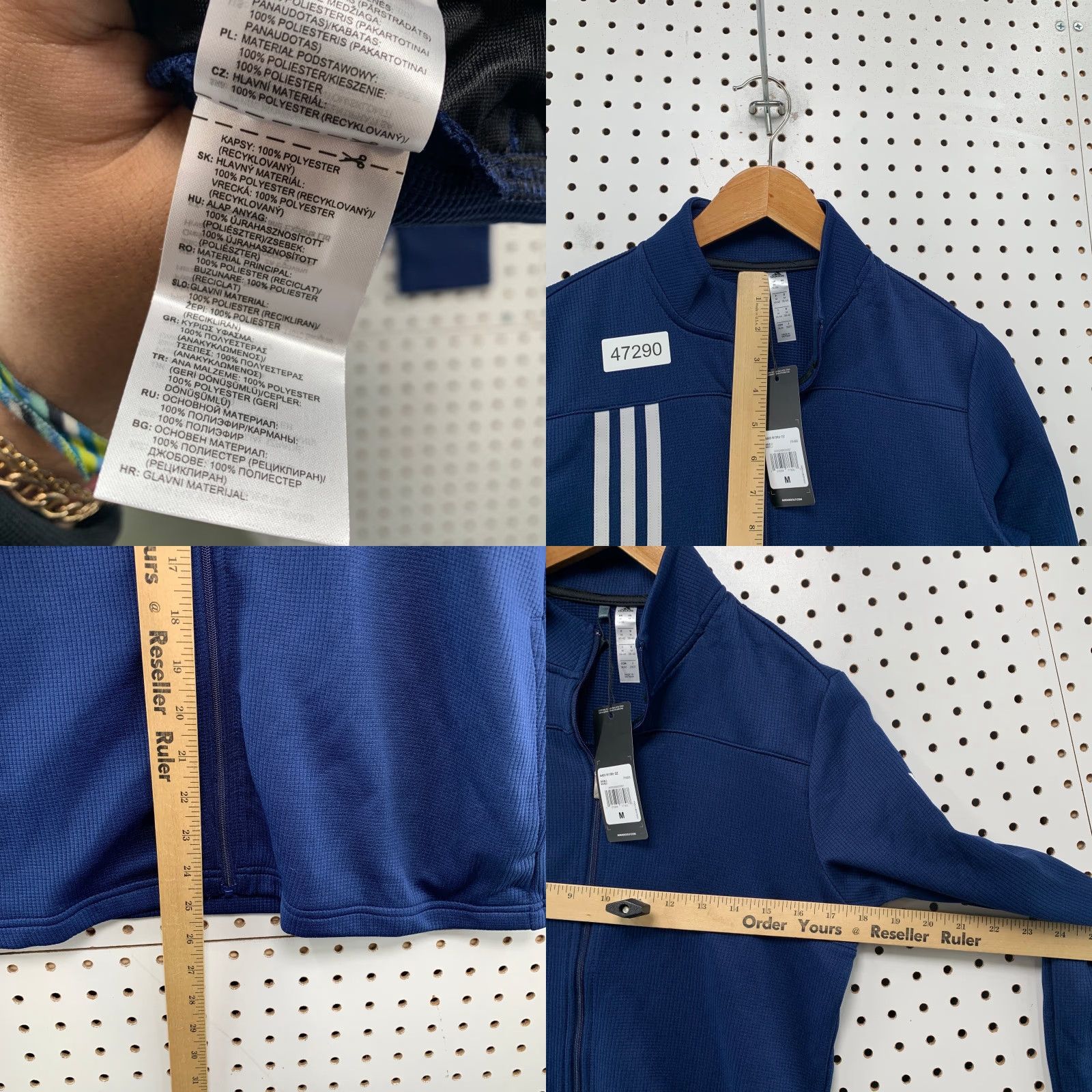 Adidas NEW Adidas Golf Jacket Womens Medium Blue White Zip NWT Size M / US 6-8 / IT 42-44 - 8 Thumbnail