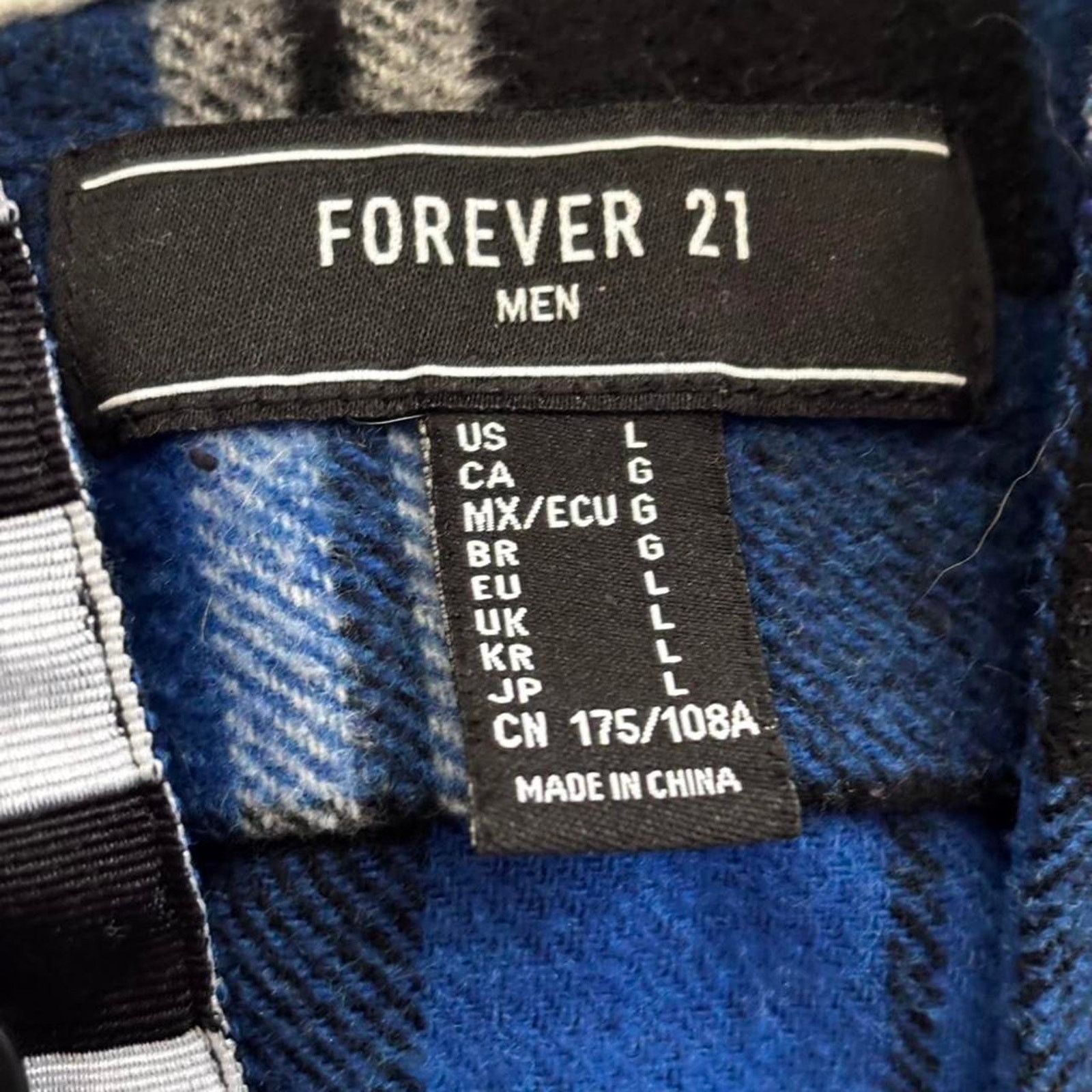 Forever 21 Thick baggy blue and white Flannel Size US L / EU 52-54 / 3 - 4 Thumbnail