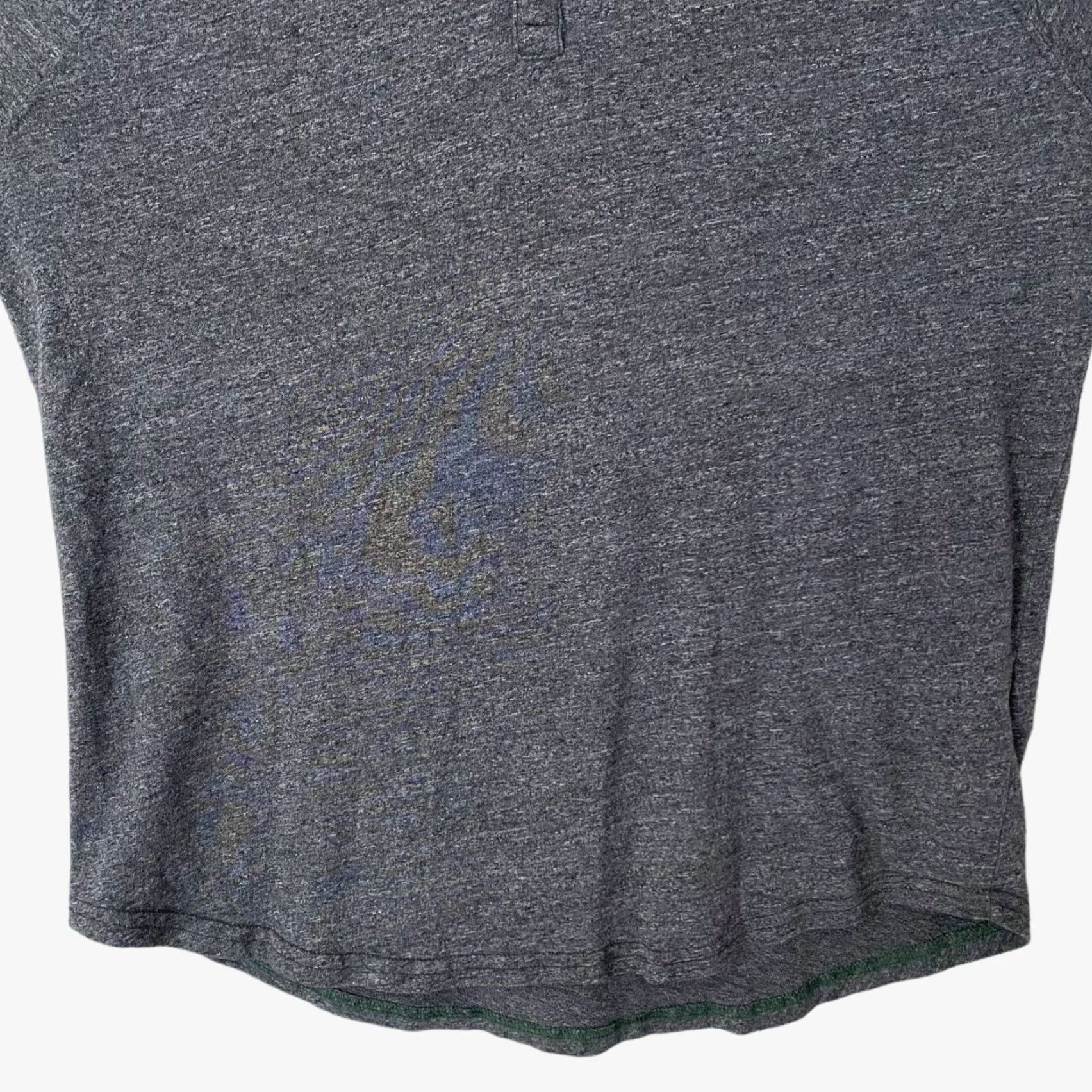 Abercrombie & Fitch Abercrombie & Fitch Henley Shirt Gray Men Long-Sleeve XL Muscle Fit | Logo | Cotton Polyester Size US XL / EU 56 / 4 - 6 Thumbnail