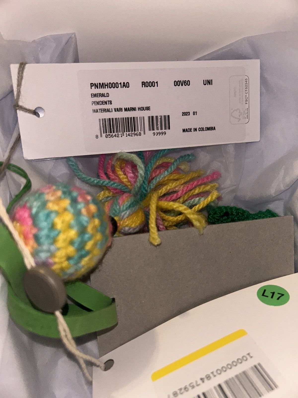 Marni Marni Crochet Knitted Cactus Bag Charm Key Chain Emerald Size ONE SIZE - 4 Thumbnail