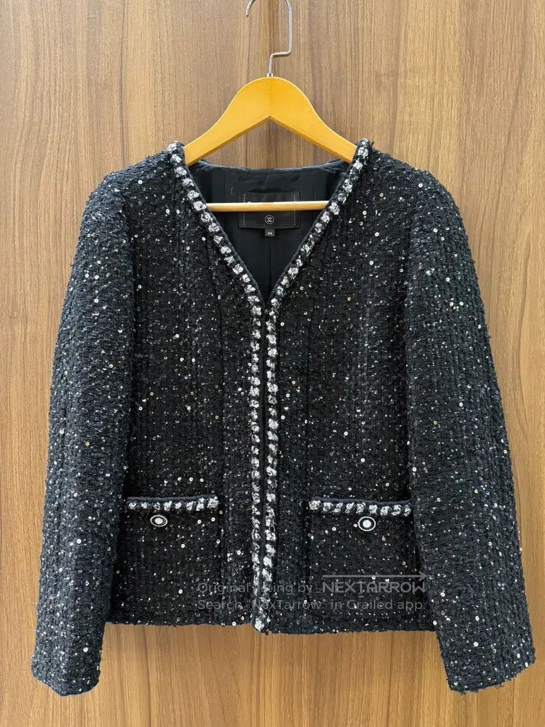 Chanel Chanel Black full-star knitted jacket Size XXS / US 00 / IT 34 - 1 Thumbnail