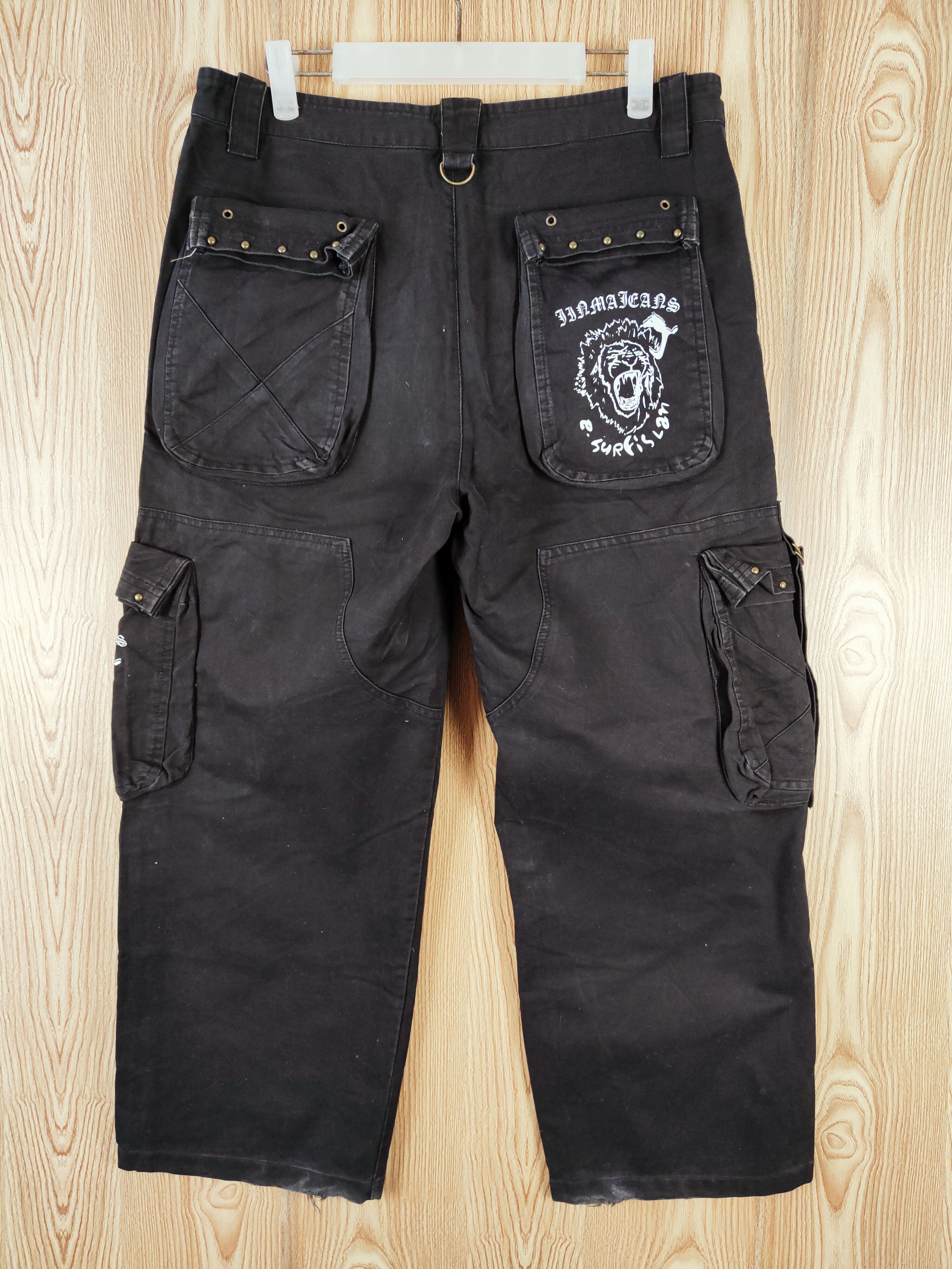 Japanese Brand DL JinMa Jeans Black Multipocket Tactical Cargo Pants #W518 Size US 32 / EU 48 - 8 Thumbnail