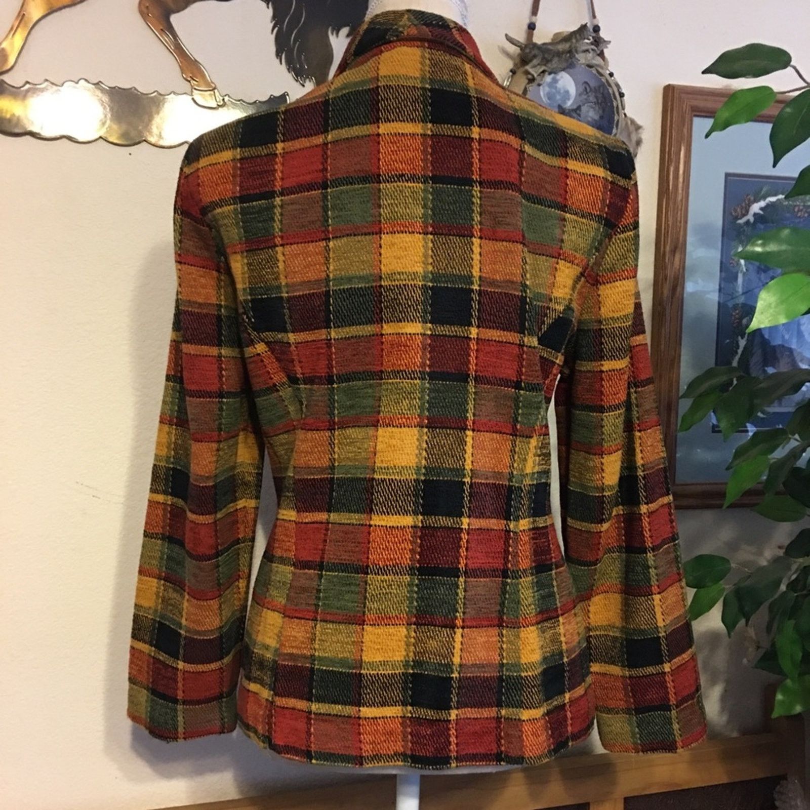 Vintage Vintage 80s Studio C plaid fall jacket & pant set Size L / US 10 / IT 46 - 4 Thumbnail