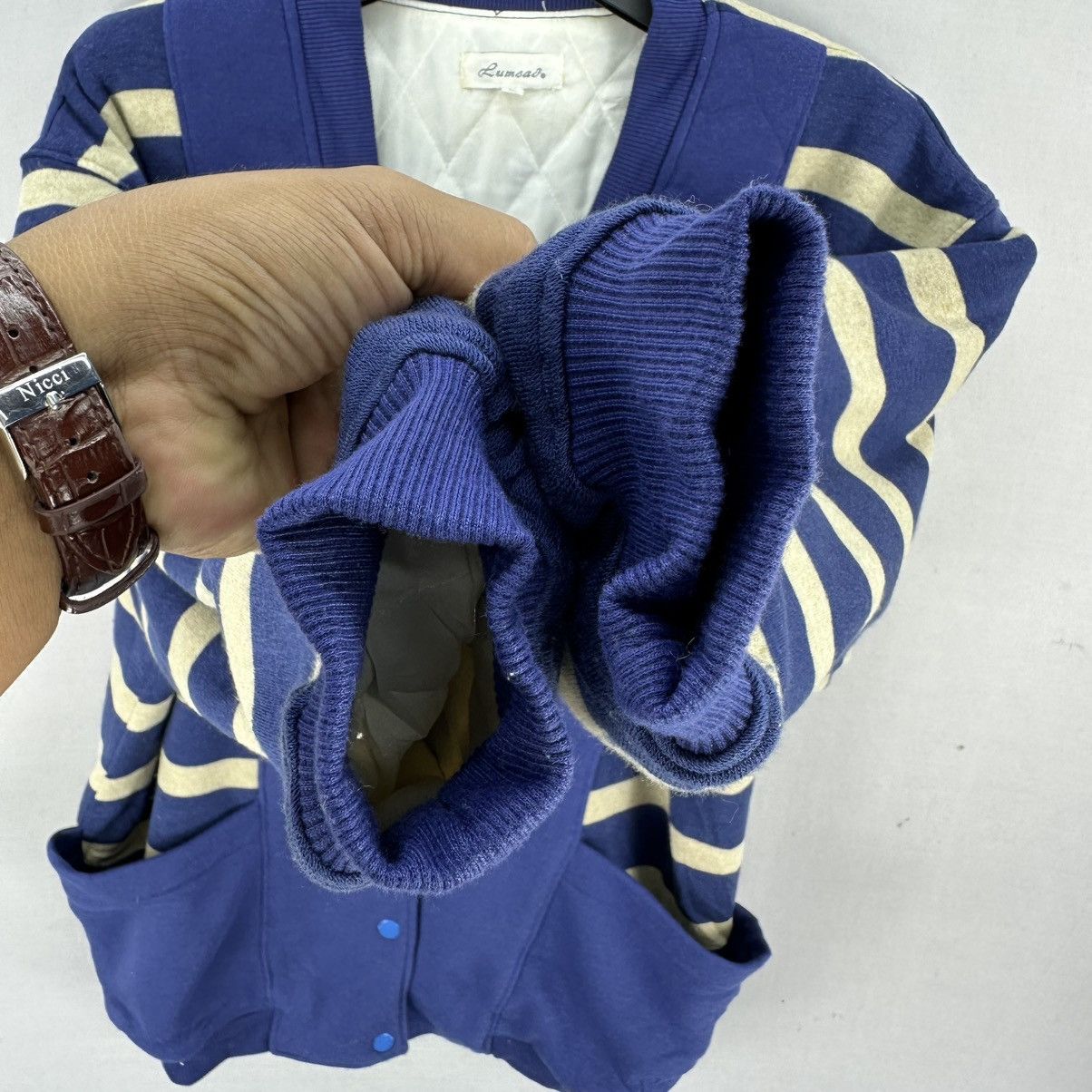 Japanese Brand × Vintage Vintage 90's Striped Cardigan Jacket by Lumead Size US L / EU 52-54 / 3 - 7 Thumbnail