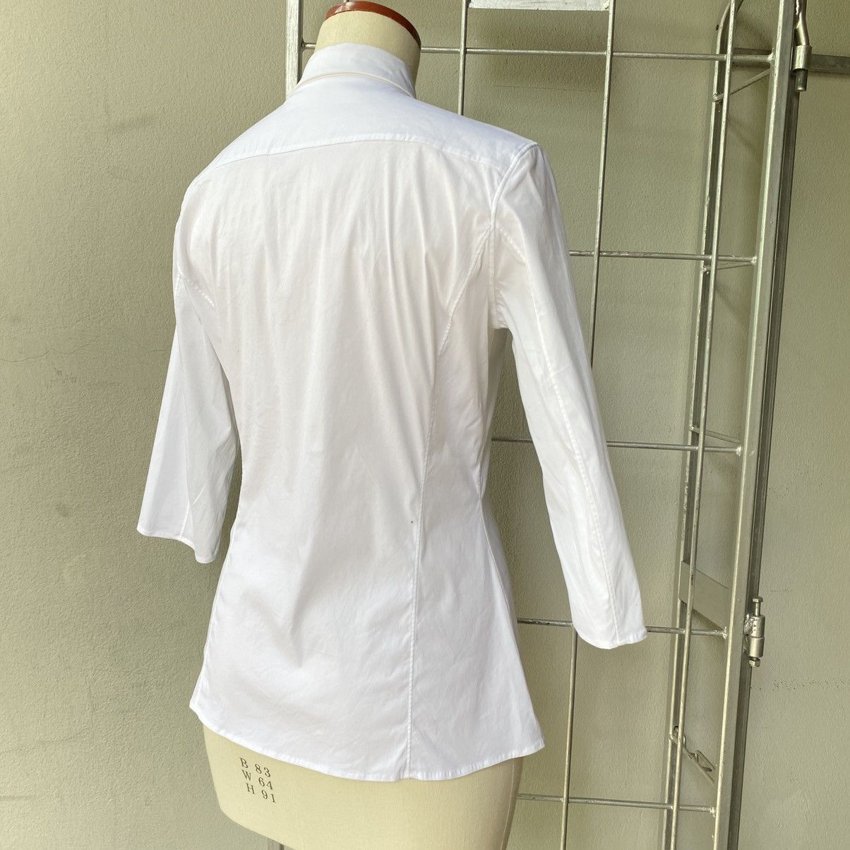 Jil Sander JIL SANDER White Collared Button-Down Blouse Size XXS / US 00 / IT 34 - 17 Thumbnail