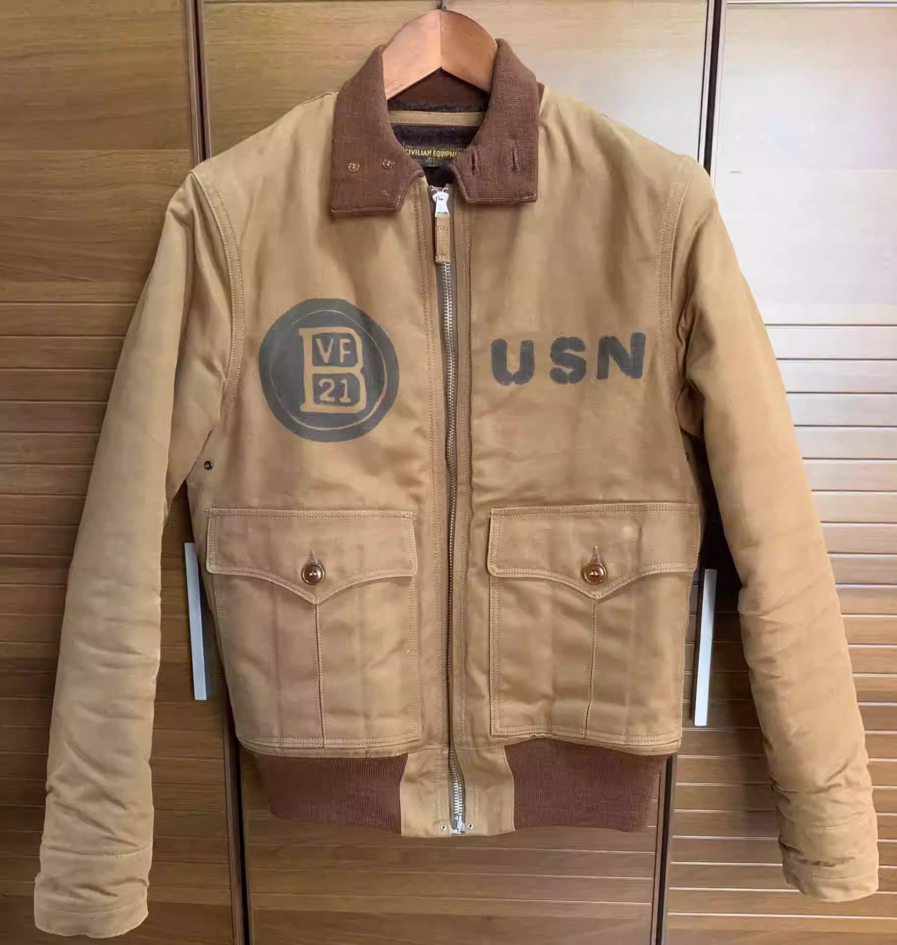 image of Freewheelers B10 37J1 The Real Mccoys Alpaca Jacket in Brown, Men's (Size Medium)