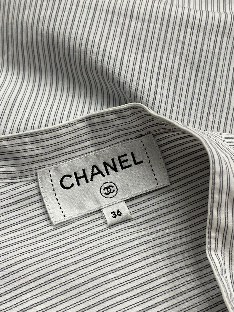 Chanel Chanel 20P striped rhinestone buckle color-matched sleevel Size XS / US 0-2 / IT 36-38 - 5 Thumbnail