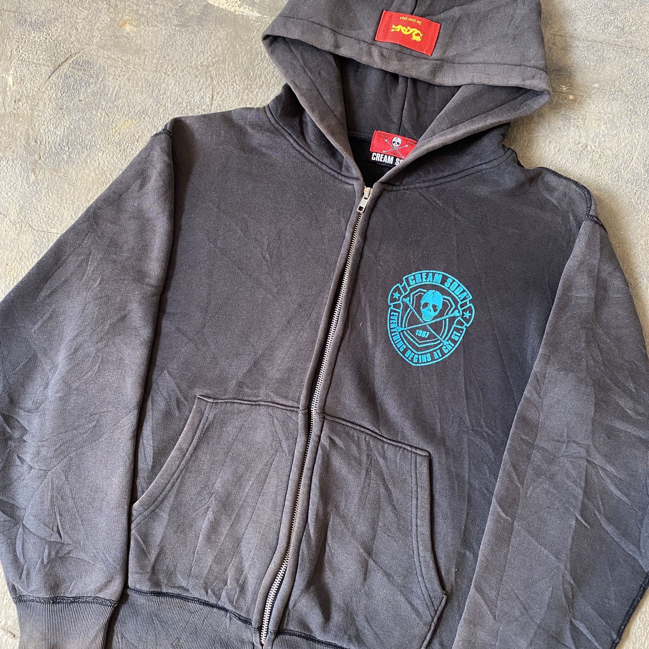 Beauty Beast Cream soda distressed zipper hoodie Size US M / EU 48-50 / 2 - 2 Thumbnail