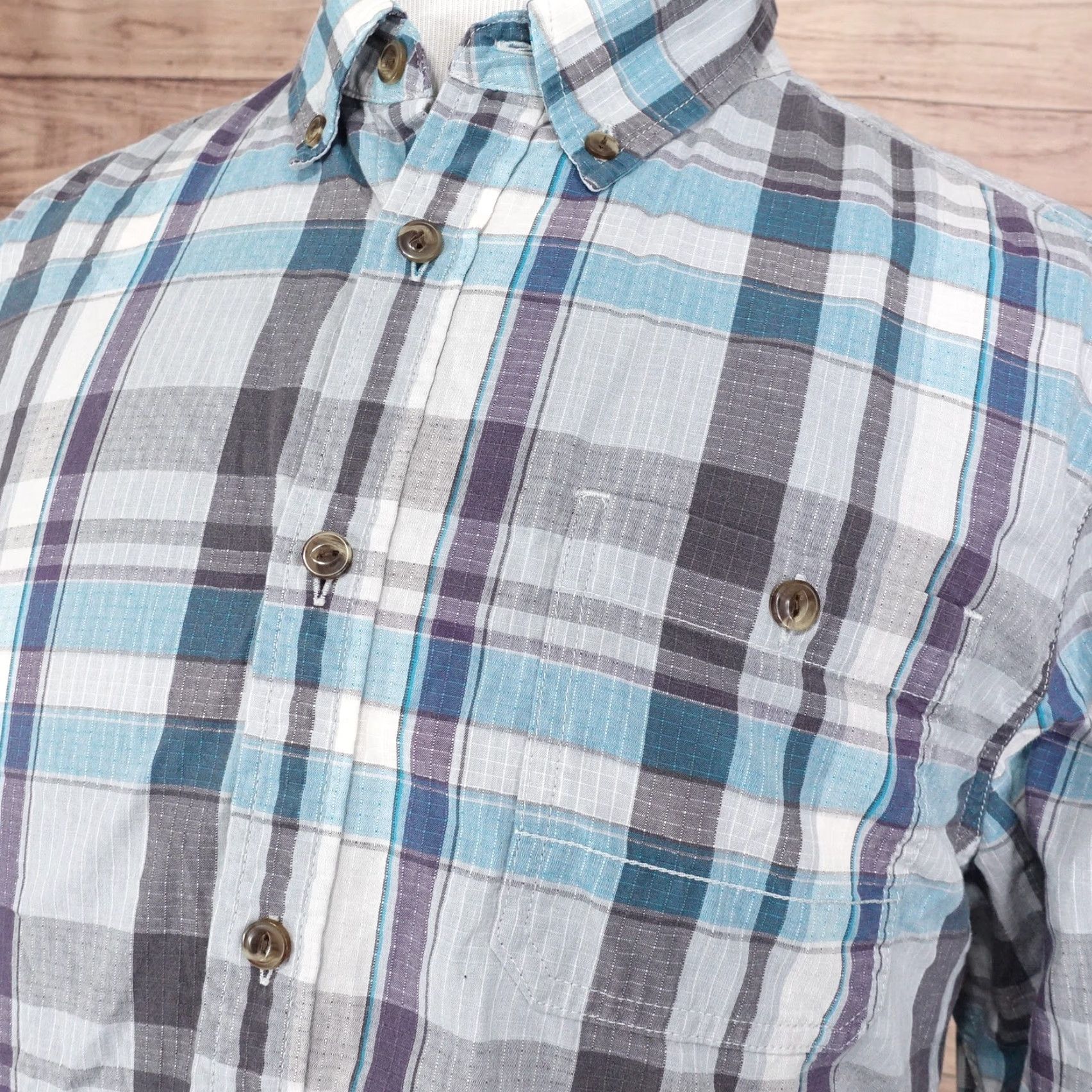 The North Face The North Face Shirt Mens XL Blue Plaid Button Down Long Sleeve Outdoor -04 Size US XL / EU 56 / 4 - 2 Thumbnail
