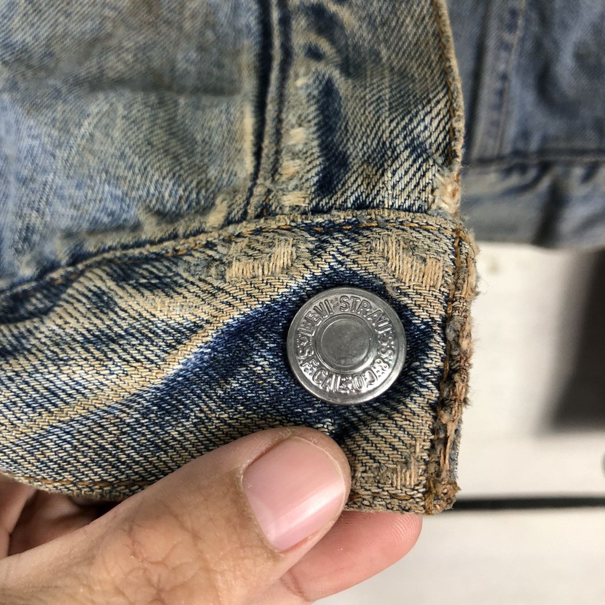 Levi's 📌Vintage Trucker Denim Jeans Rusty Design Levi's Size US L / EU 52-54 / 3 - 17 Thumbnail