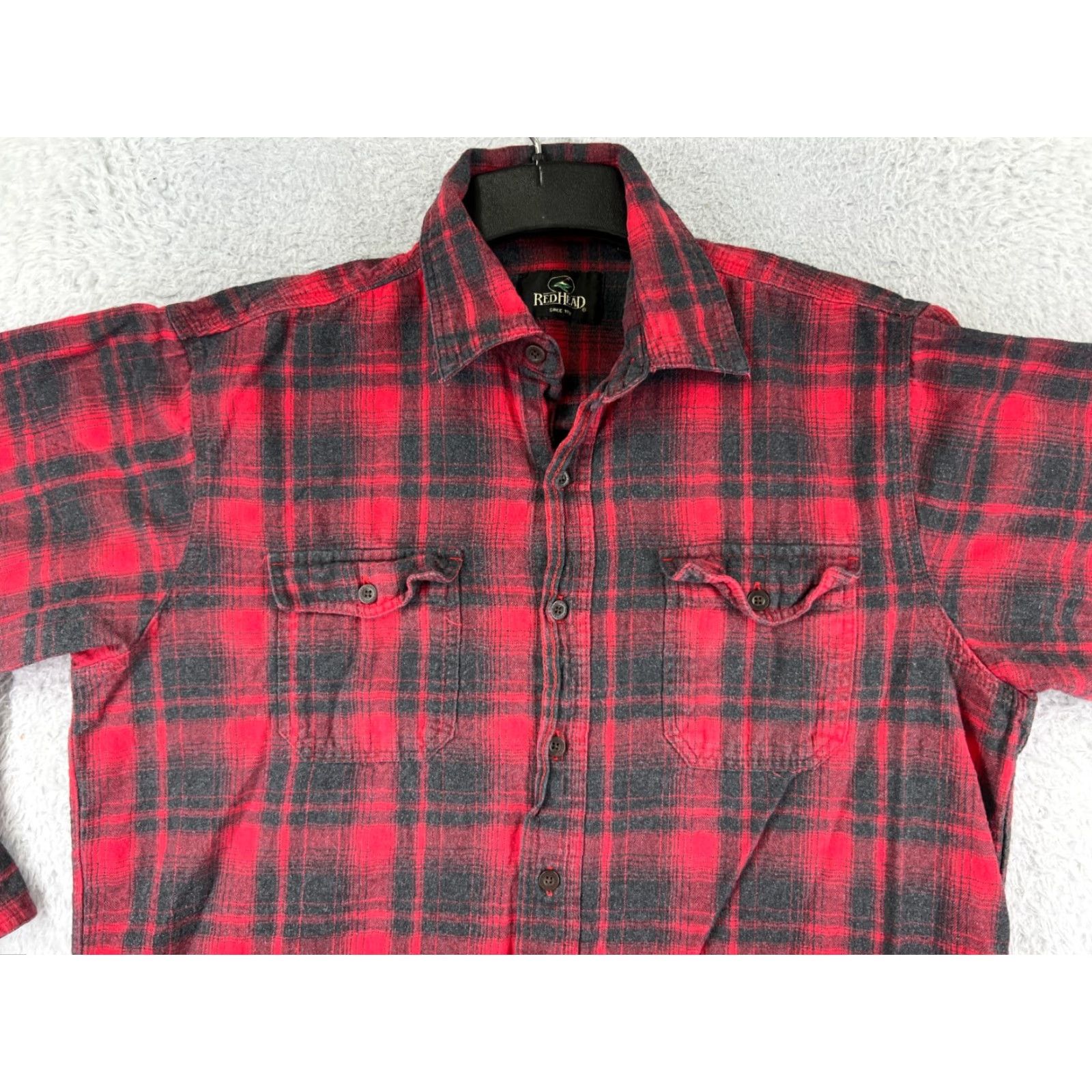 Vintage VINTAGE Redhead Shirt Men Large Red Black Plaid 100% Cotton Long Sleeve Pockets Size US L / EU 52-54 / 3 - 7 Thumbnail