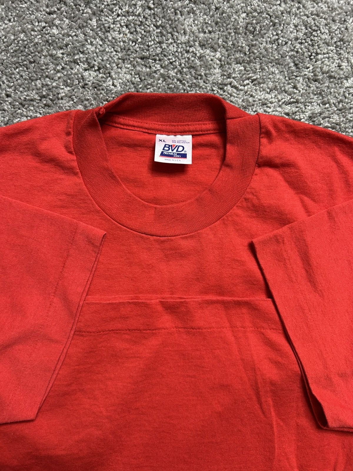 Vintage Vintage 90s BVD Blank Selvedge Pocket Tee Made in USA Single Size US XL / EU 56 / 4 - 4 Thumbnail