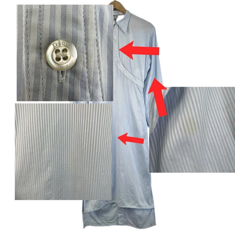Dior Dior Blue irregular Polo collar striped dress Size XS / US 0-2 / IT 36-38 - 7 Thumbnail