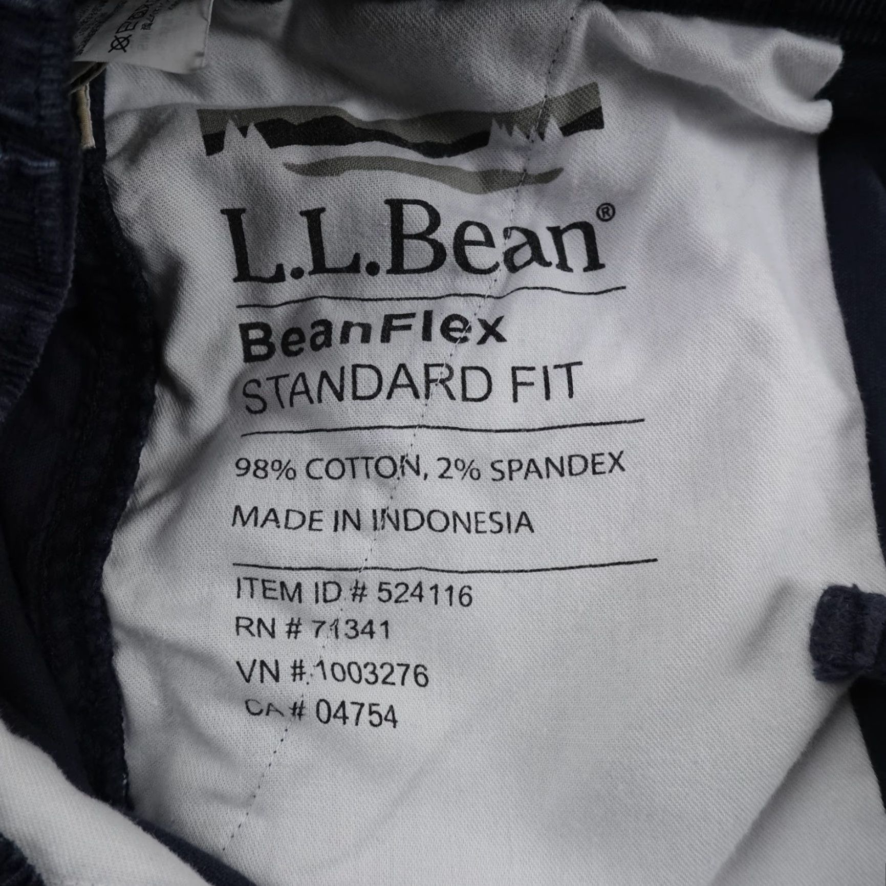 Vintage L.L. Bean Pants Mens M Blue Beanflex Corduroy Chino Drawstring Stretch Hike Casual Workwear Ripstop? Size US 31 - 6 Thumbnail