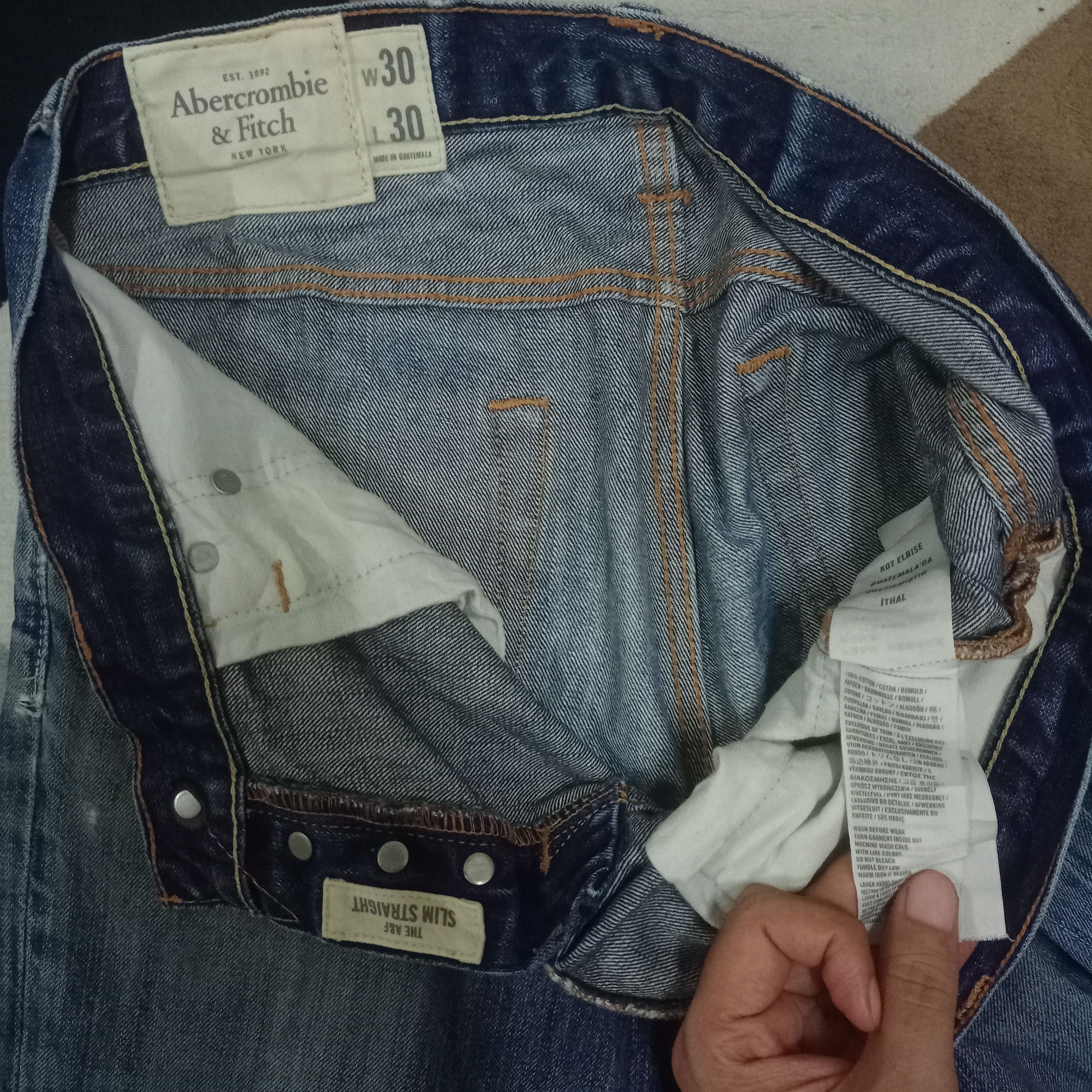 Abercrombie & Fitch Vintage Abercrombie Blue Wash Straight Leg Jeans 32x32 Size US 32 / EU 48 - 8 Thumbnail