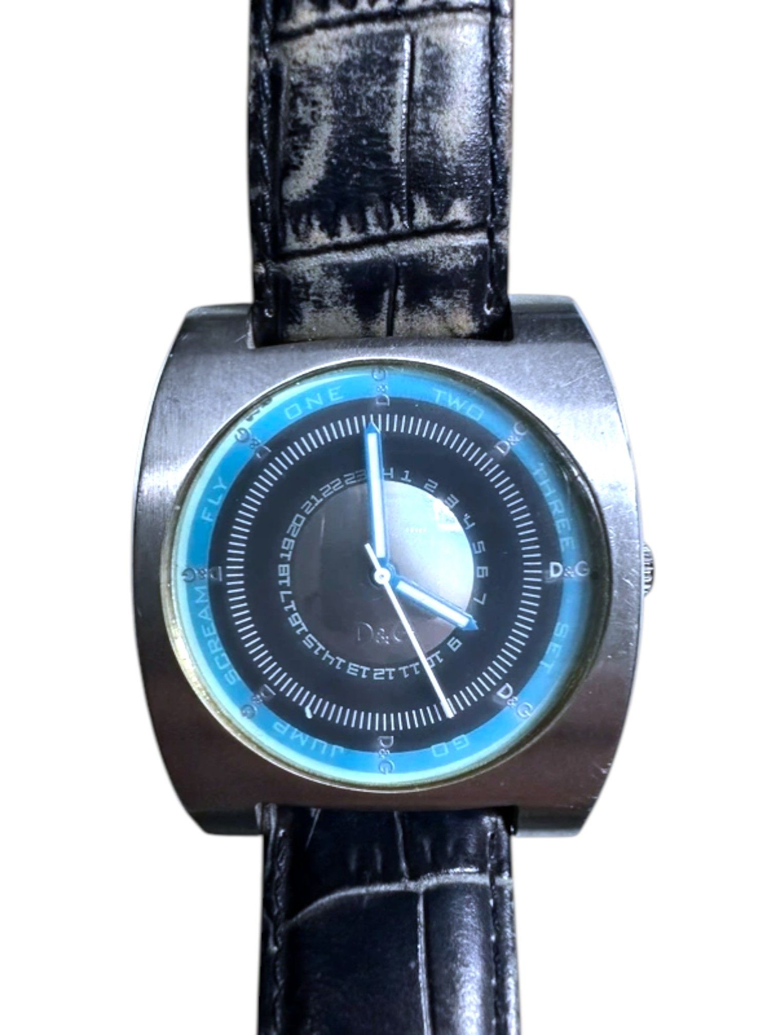 Dolce & Gabbana Dolce & Gabbana D&G Turquoise Dial Stainless Big Steel Watch Size ONE SIZE - 6 Thumbnail