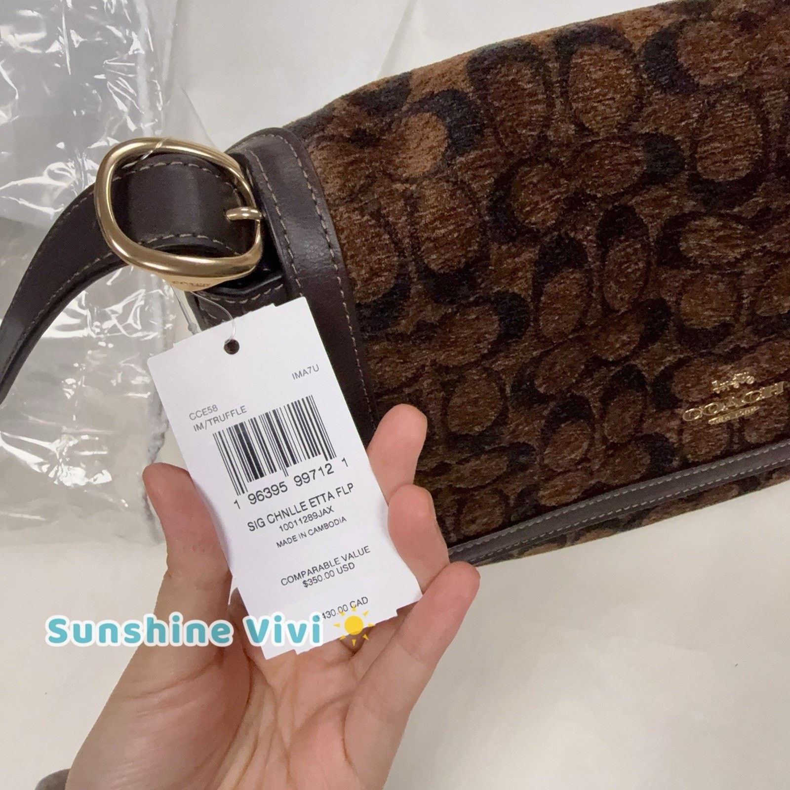Coach NWT Limited Coach Etta Flap Shoulder Bag Chenille CCE58 Size ONE SIZE - 5 Thumbnail