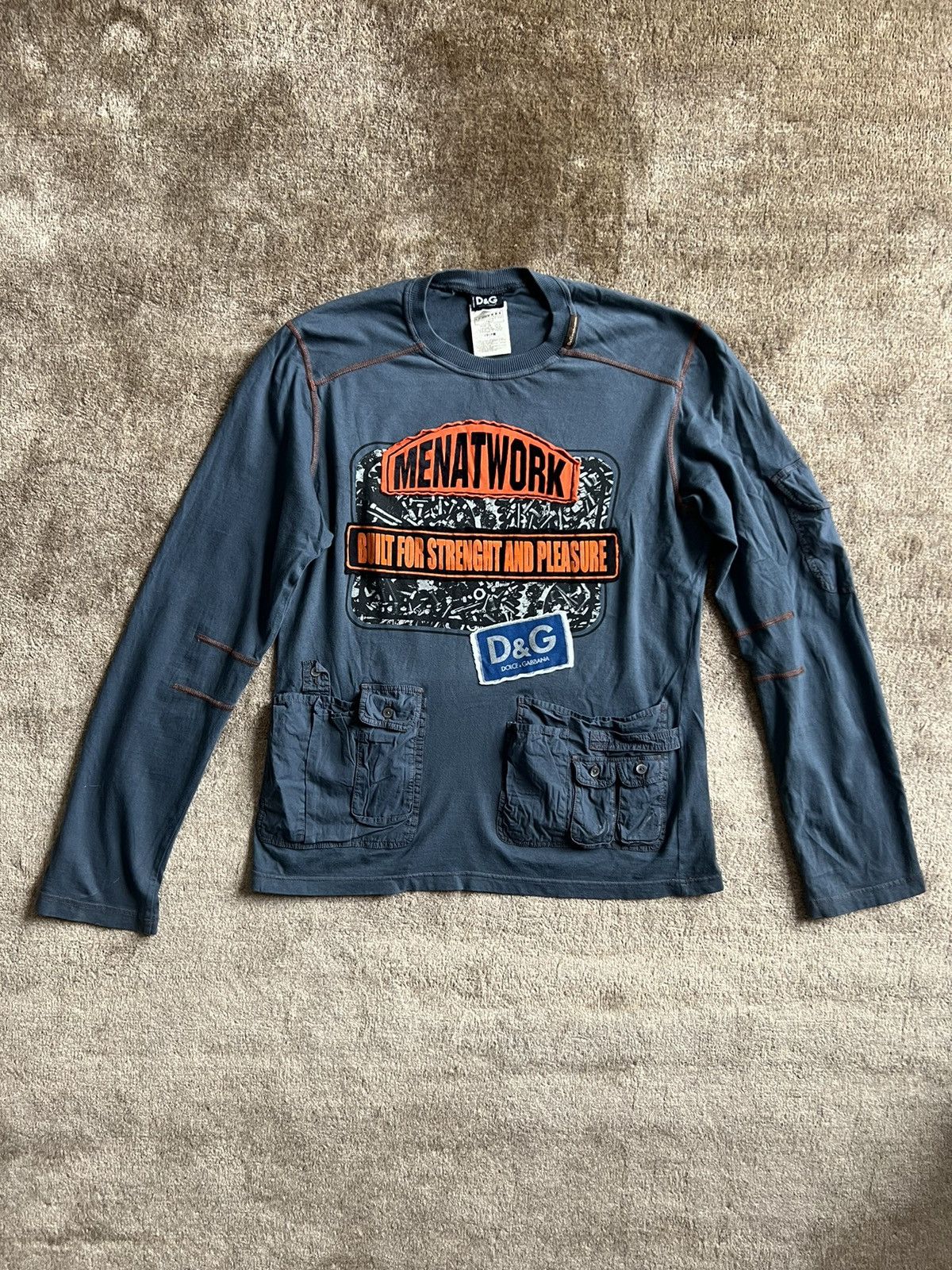 Dolce & Gabbana Vintage Japanese Dolce and Gabbana cargo t shirt “Menatwork” Size US M / EU 48-50 / 2 - 1 Thumbnail