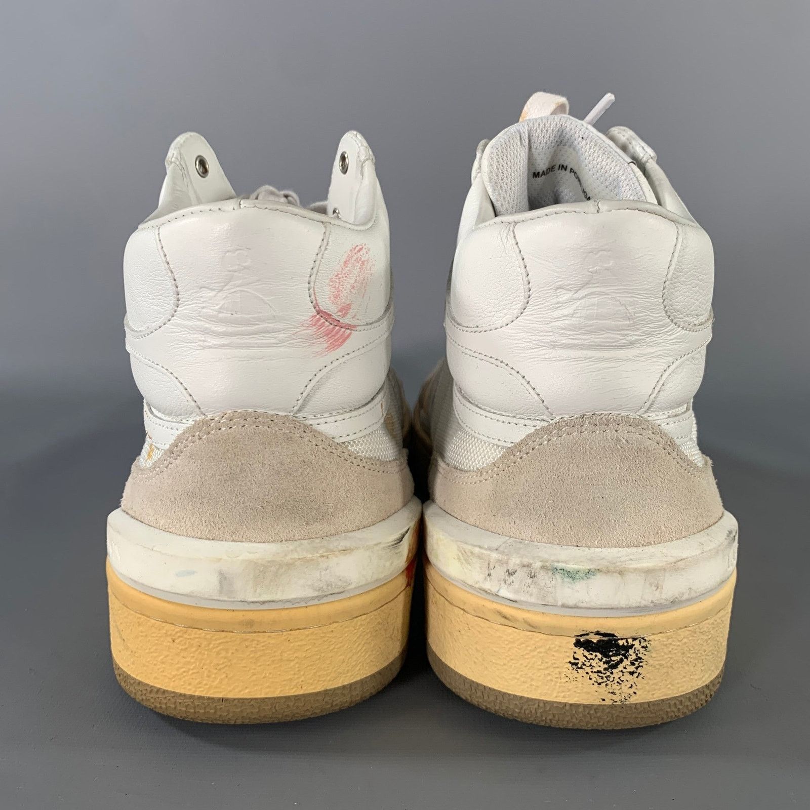 Lanvin Sz 10 White Multi-Color Splattered Leather Hi-Top Sneakers Size US 10 / EU 43 - 3 Thumbnail