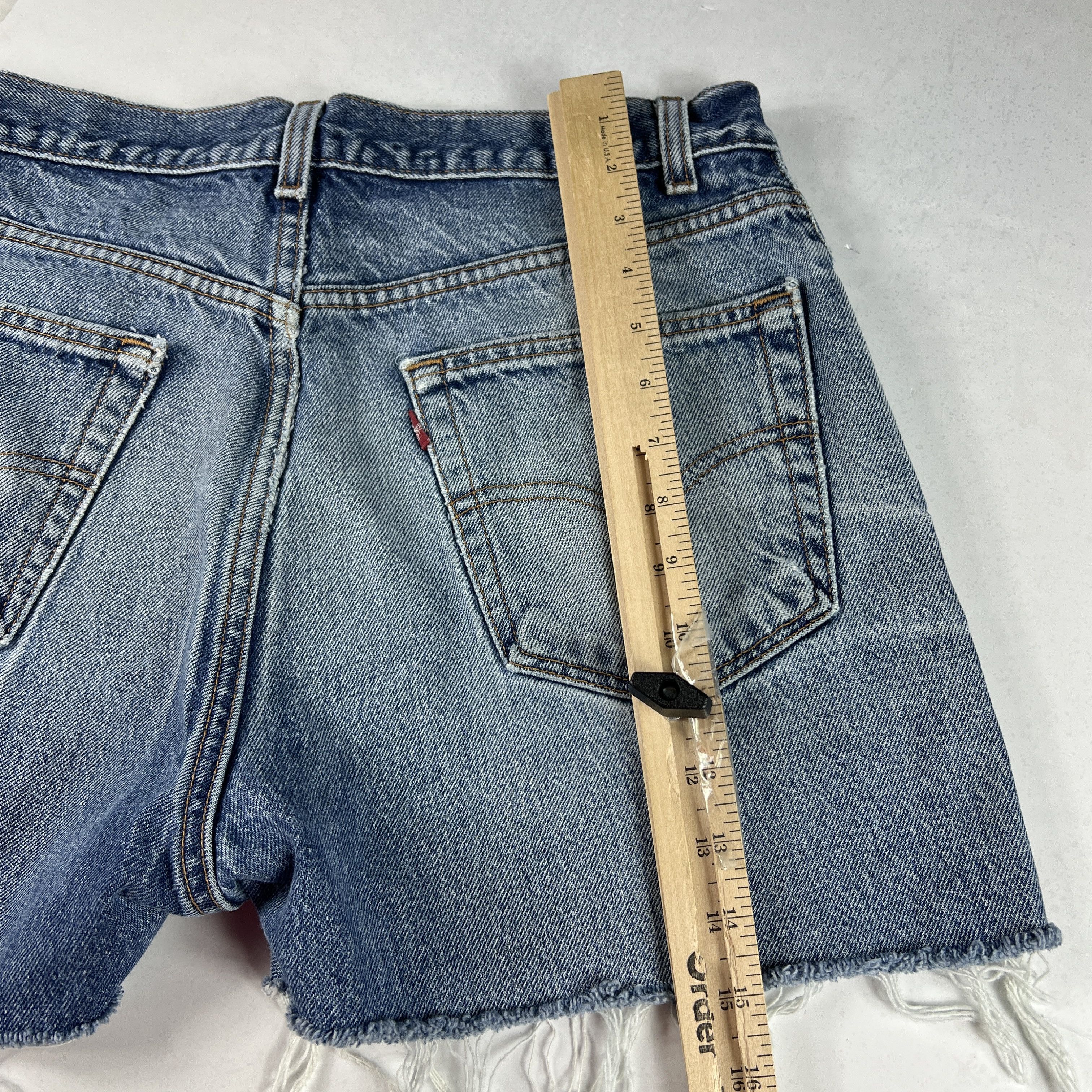 Levi's × Vintage Y2K Levi's Jean Shorts Blue Whiskers Cut Off Denim Jorts Size US 33 - 10 Thumbnail