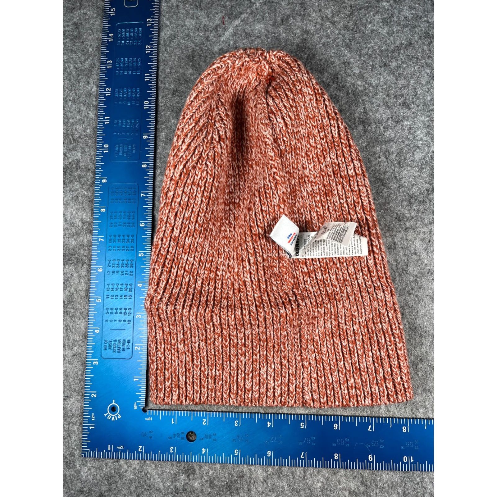 Old Navy Old Navy Beanie Adult One Size Orange White Knit Embroider 100% Polyester Hat Beanie Mens One Size Orange Knit 100% Polyester Old Navy Size ONE SIZE - 5 Thumbnail