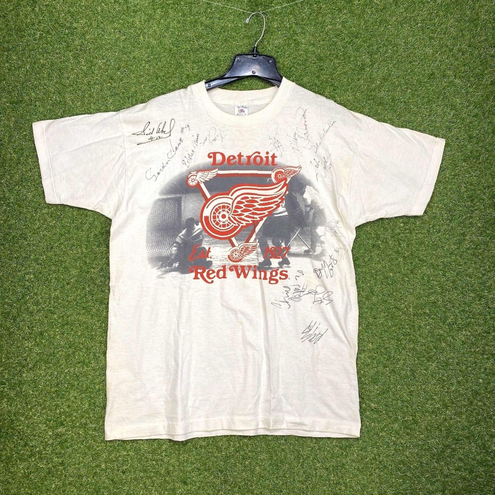 Vintage VINTAGE Detroit Red Wings Shirt Mens XL 1992 Single Stitch Signature Signed 90s Size US XL / EU 56 / 4 - 2 Thumbnail