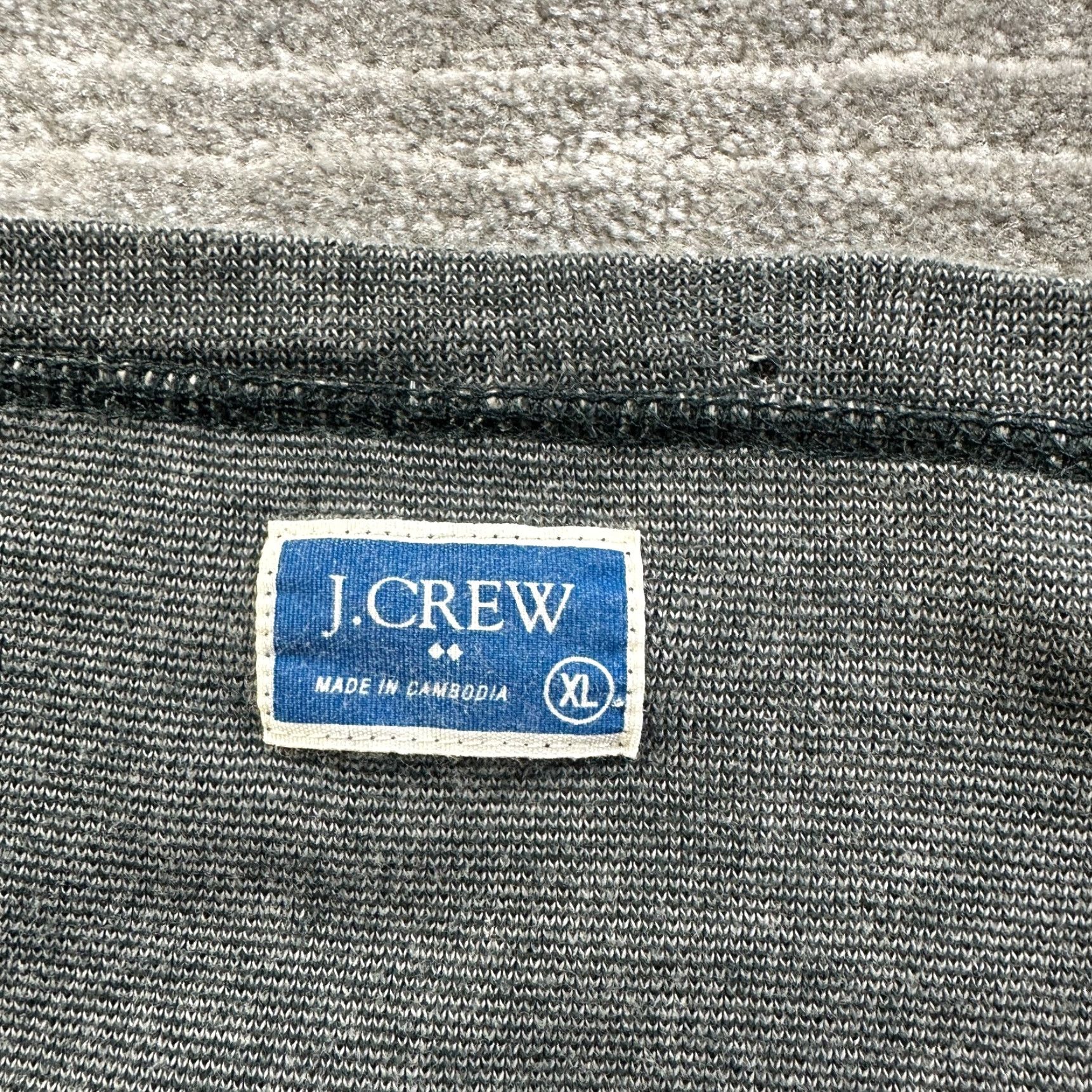 J.Crew J. Crew Shirt Mens XL Gray Henley Knit Button Long Sleeve T-Shirt Regular Cotton Knit Casual Vintage No Size US XL / EU 56 / 4 - 6 Thumbnail