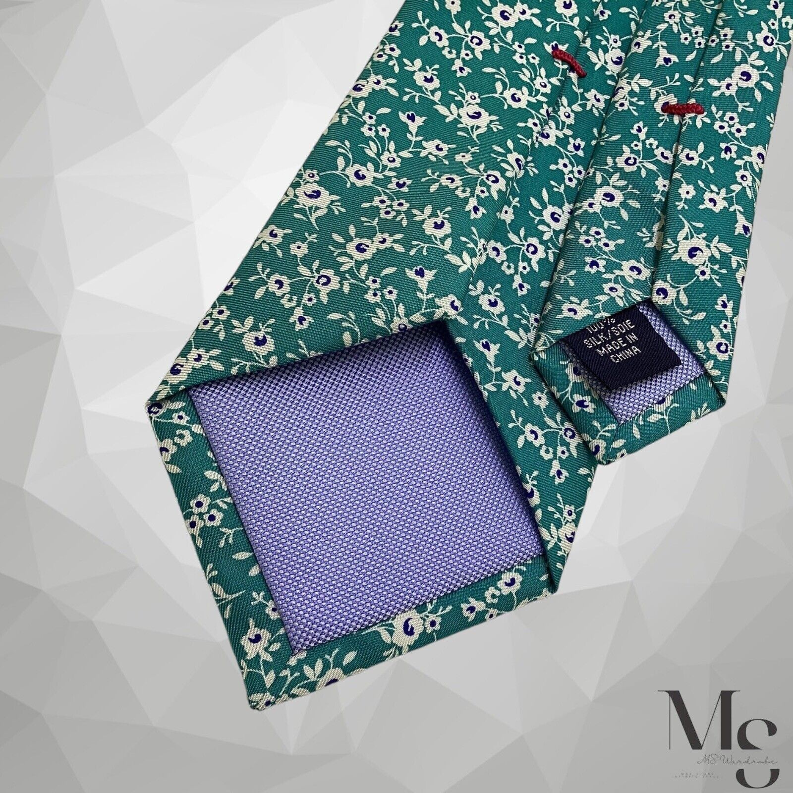 Tommy Hilfiger TOMMY HILFIGER Green Floral Silk Tie W: 3" EX COND Size ONE SIZE - 5 Thumbnail