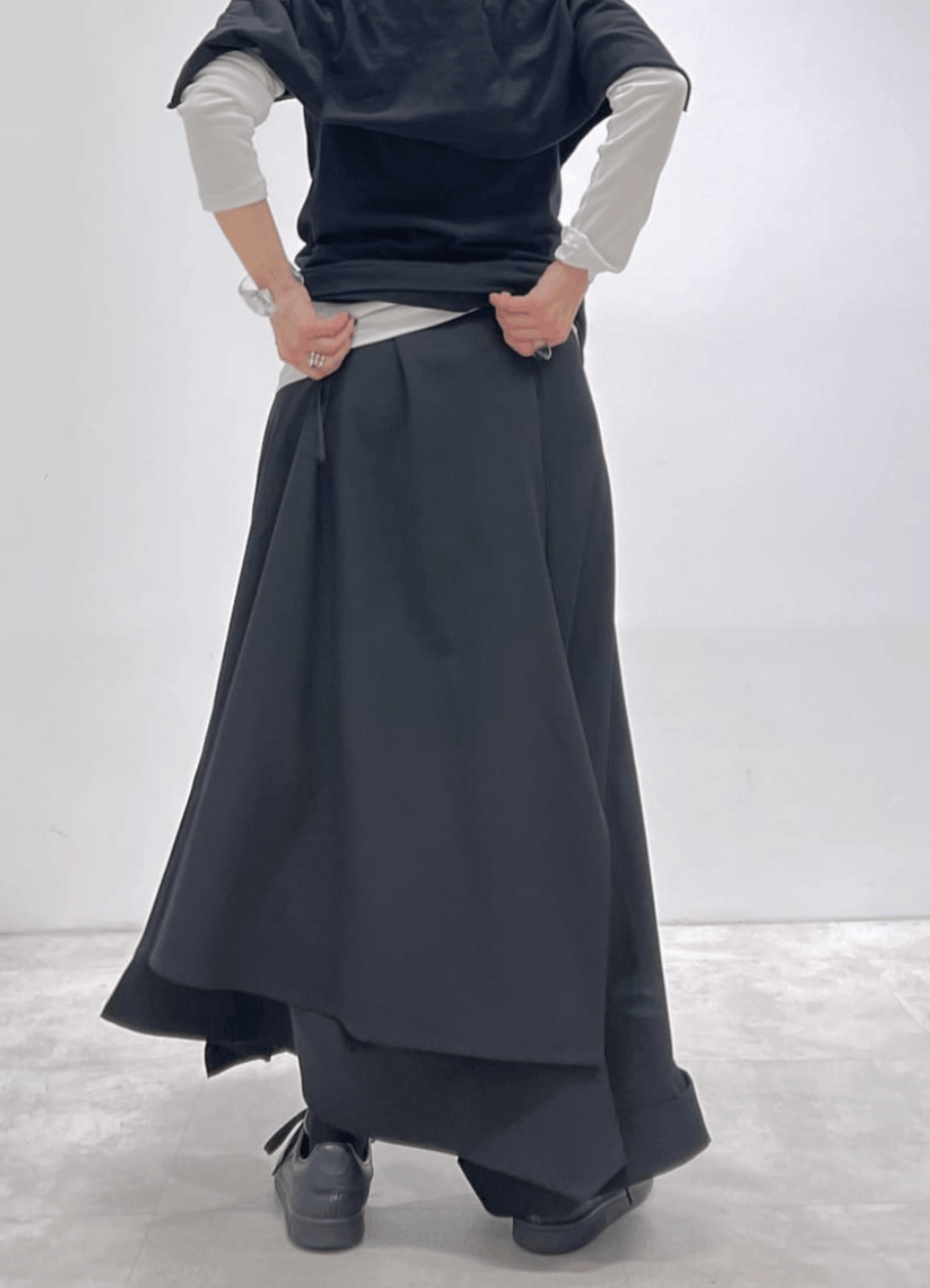 Yohji Yamamoto Yohji Yamamoto Femme - Rayon Asymmetrical Draped Skirt Size 24" / US 00 / IT 34 - 9 Thumbnail