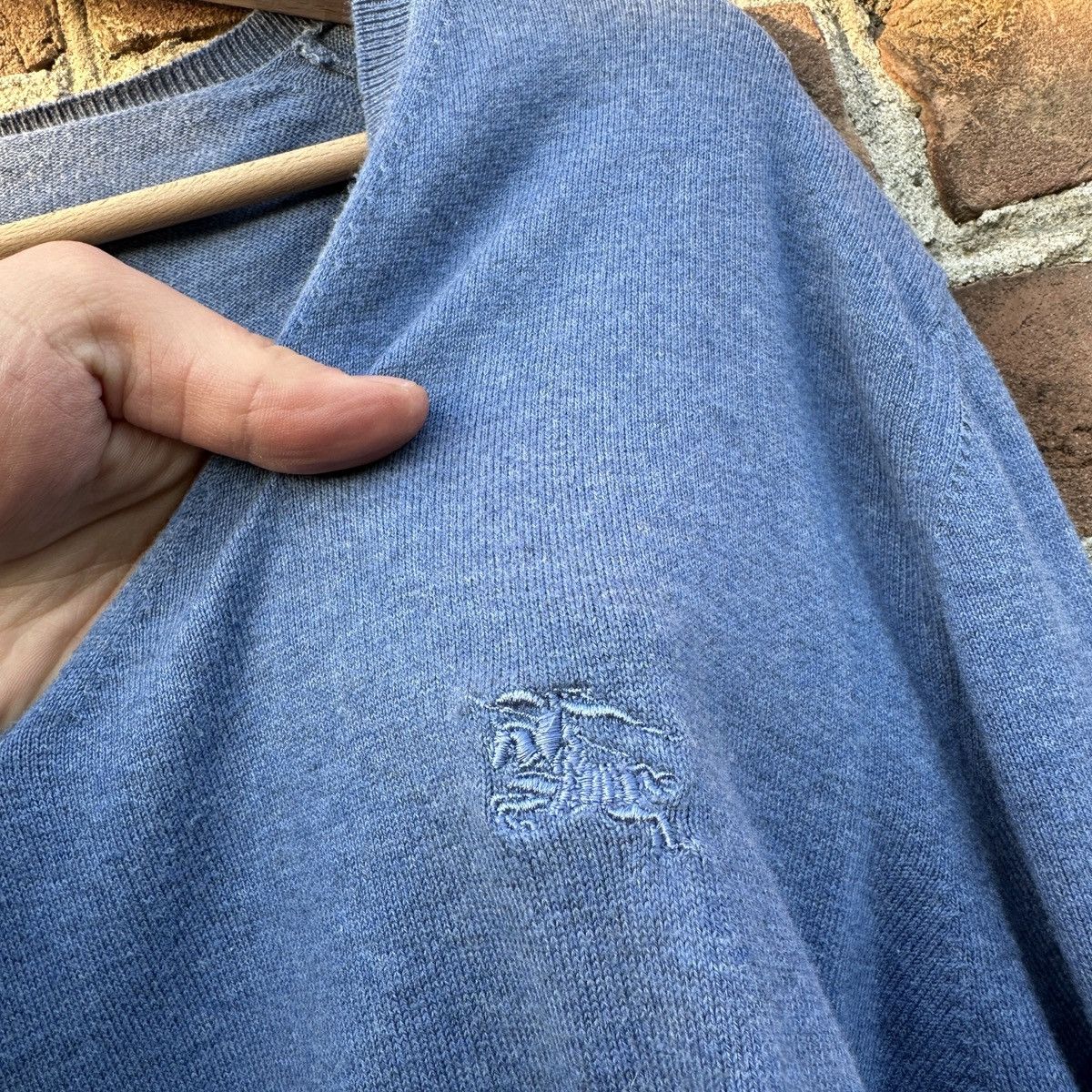 Burberry Burberry Brit V-Neck Sweater Jumper Blue London Premium Size US XXL / EU 58 / 5 - 4 Thumbnail