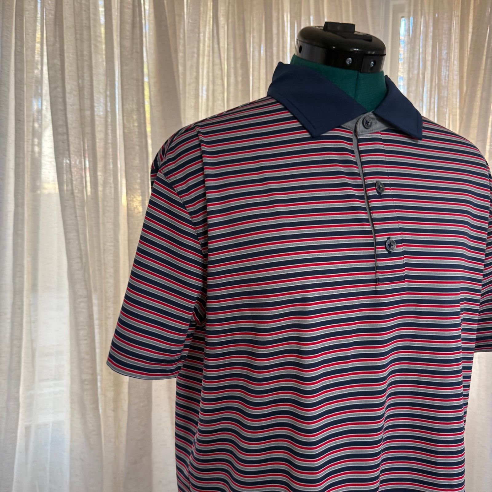 Bobby Jones Bobby Jones Rule 18 Striped Performance Polo | Sz M Size US M / EU 48-50 / 2 - 3 Thumbnail