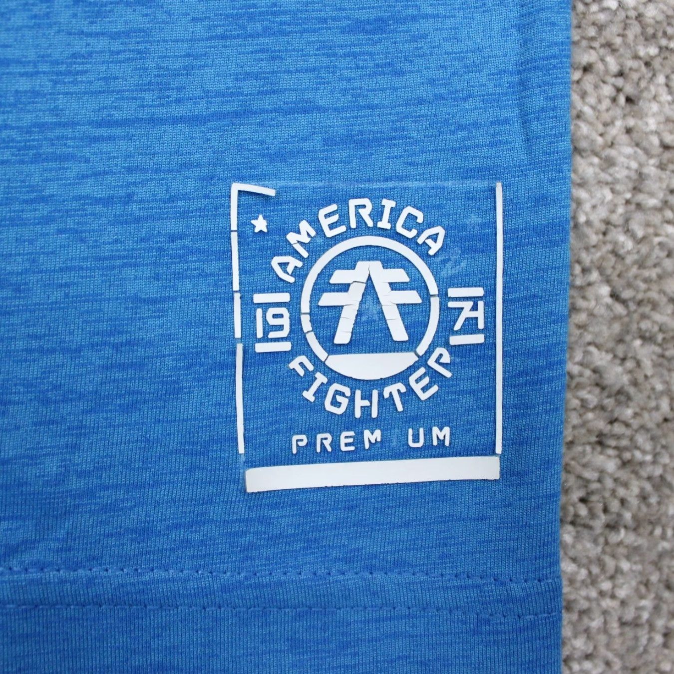 Vintage American Fighter Shirt Mens Small Blue Cotton/Poly S/S Pullover Tee Size US S / EU 44-46 / 1 - 7 Thumbnail
