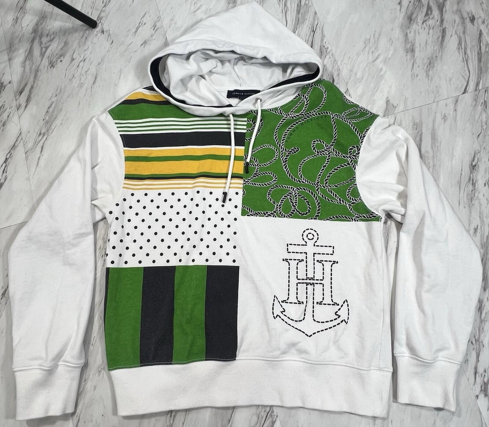 Tommy Hilfiger Tommy Hilfiger Nautical Patchwork Hoodie White Green S #13 Size S / US 4 / IT 40 - 1 Thumbnail