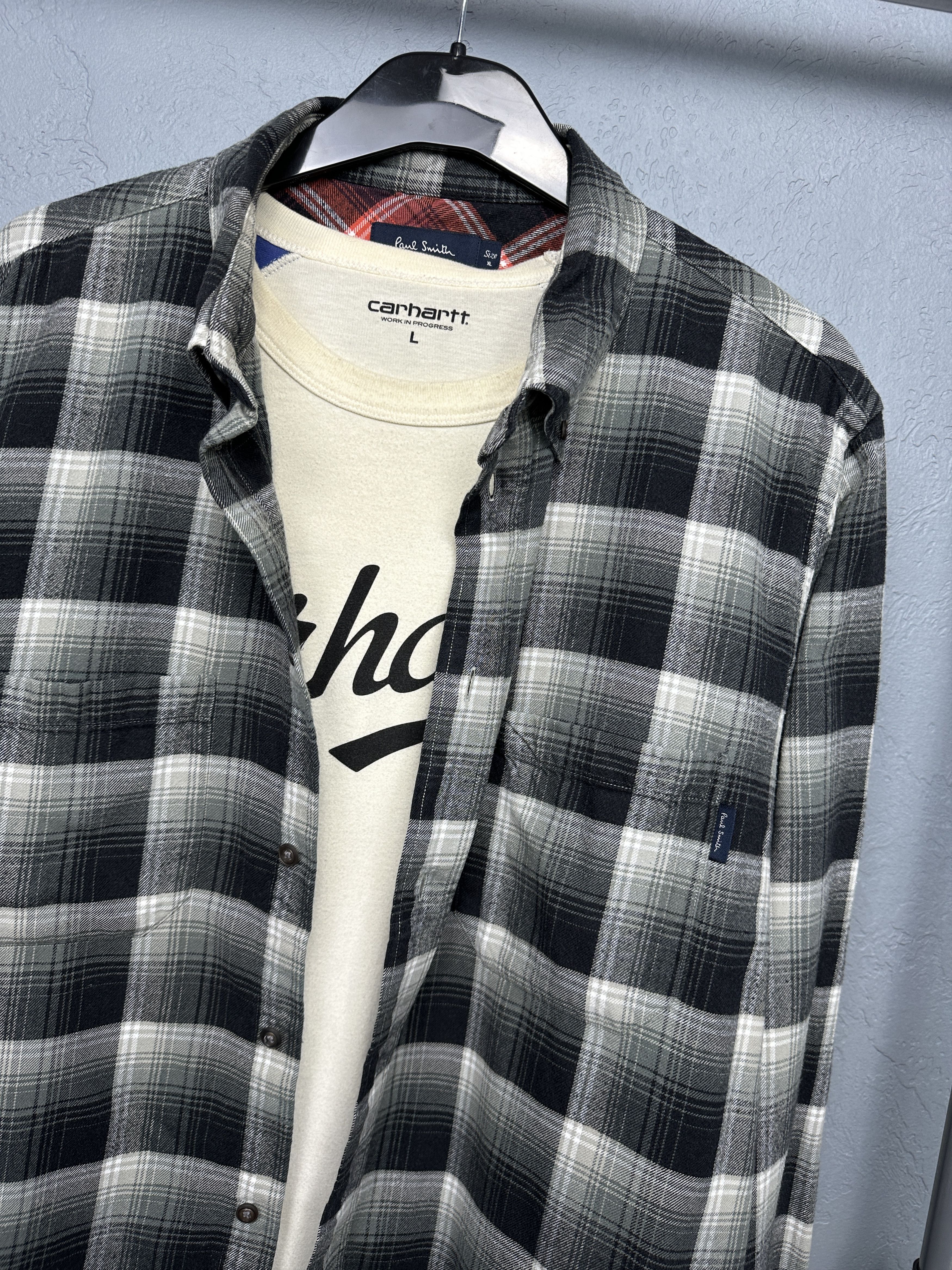 Paul Smith Paul Smith Mens Flannel Long Sleeve Plaid Shirt Size US XL / EU 56 / 4 - 2 Thumbnail