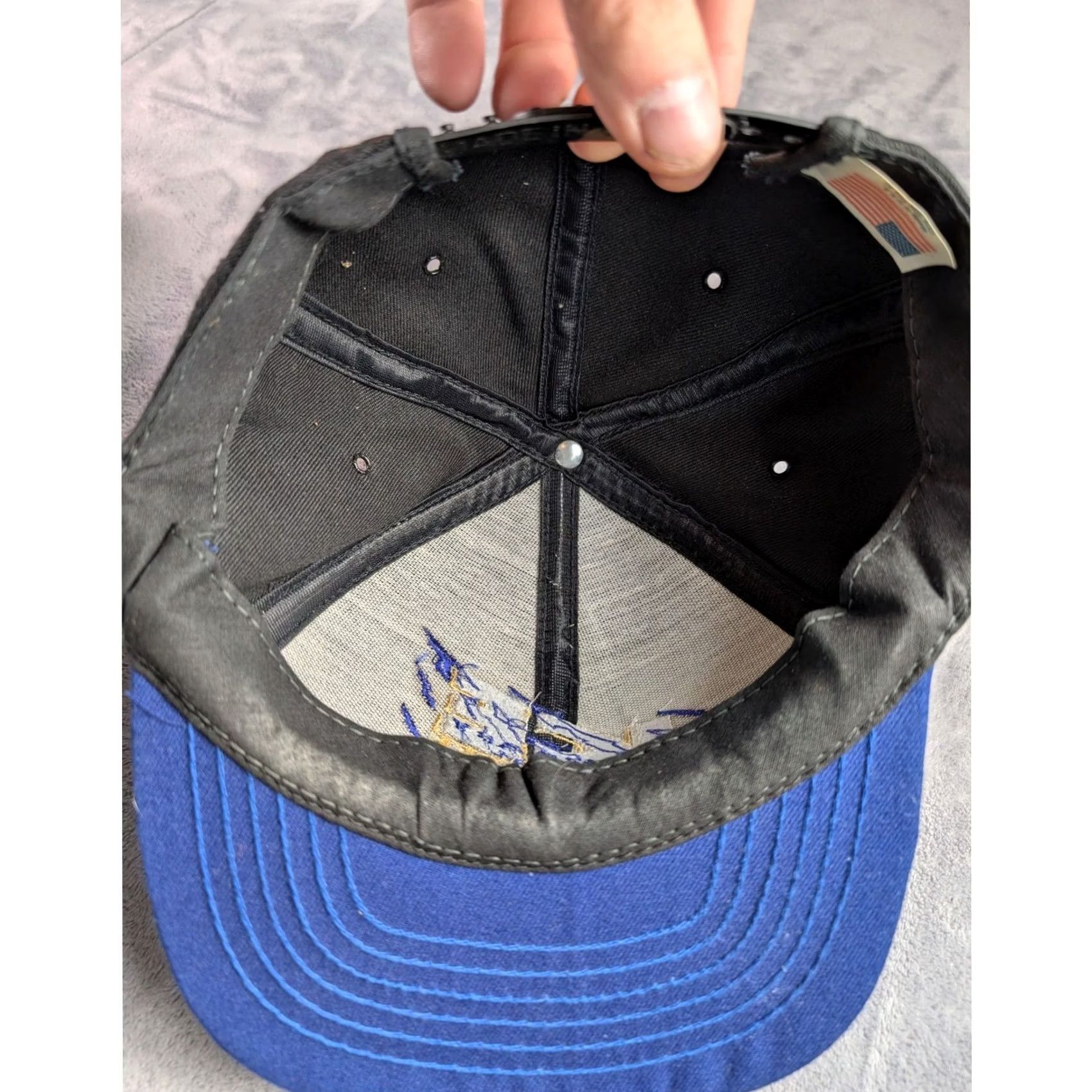Budweiser VINTAGE Budweiser Ice Beer Hat Snapback Black Blue Made in USA Mens Cap OSFA Size ONE SIZE - 4 Thumbnail