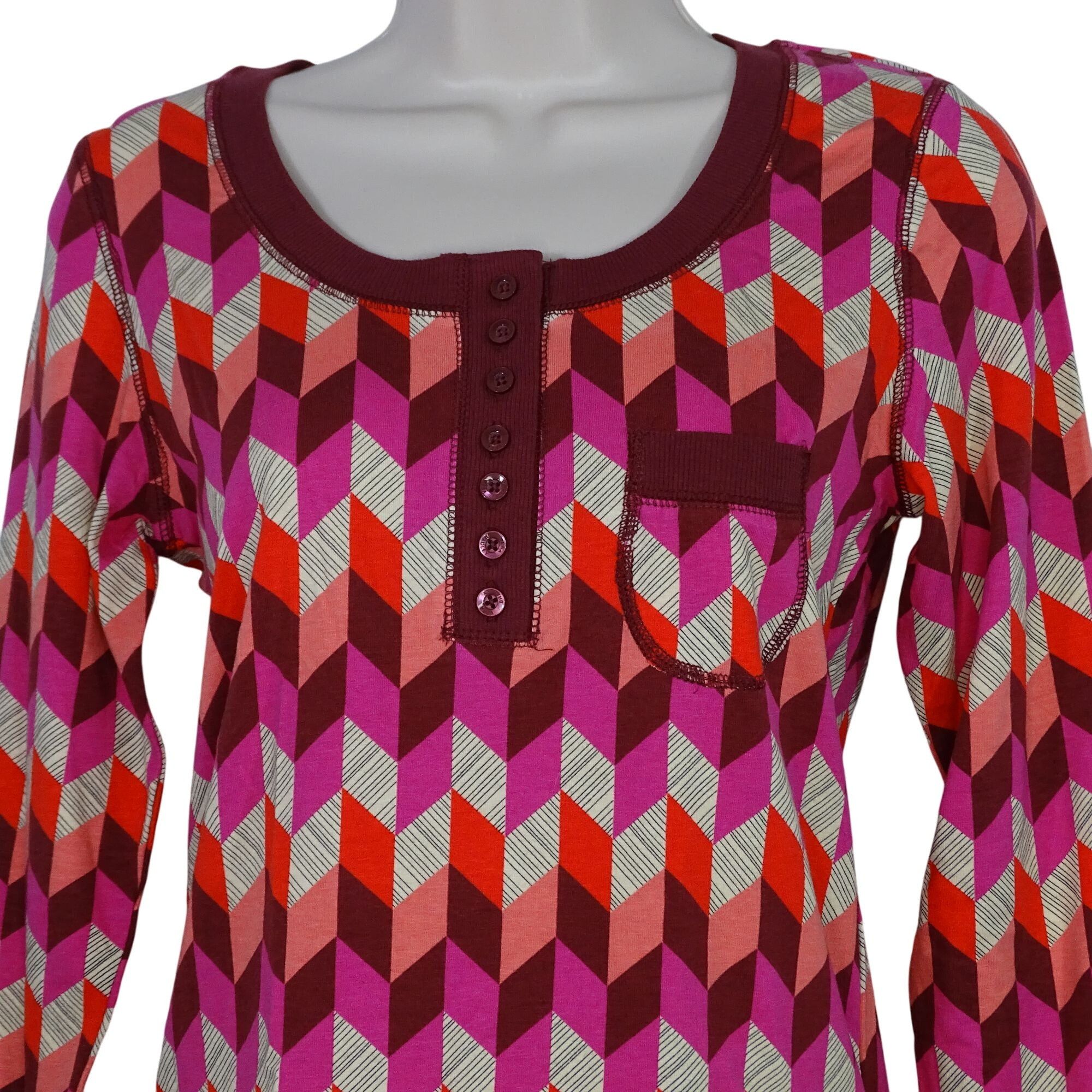 Vera Bradley Vera Bradley Henley Pajama Top Bohemian Chevron Women Size S Size S / US 4 / IT 40 - 2 Thumbnail