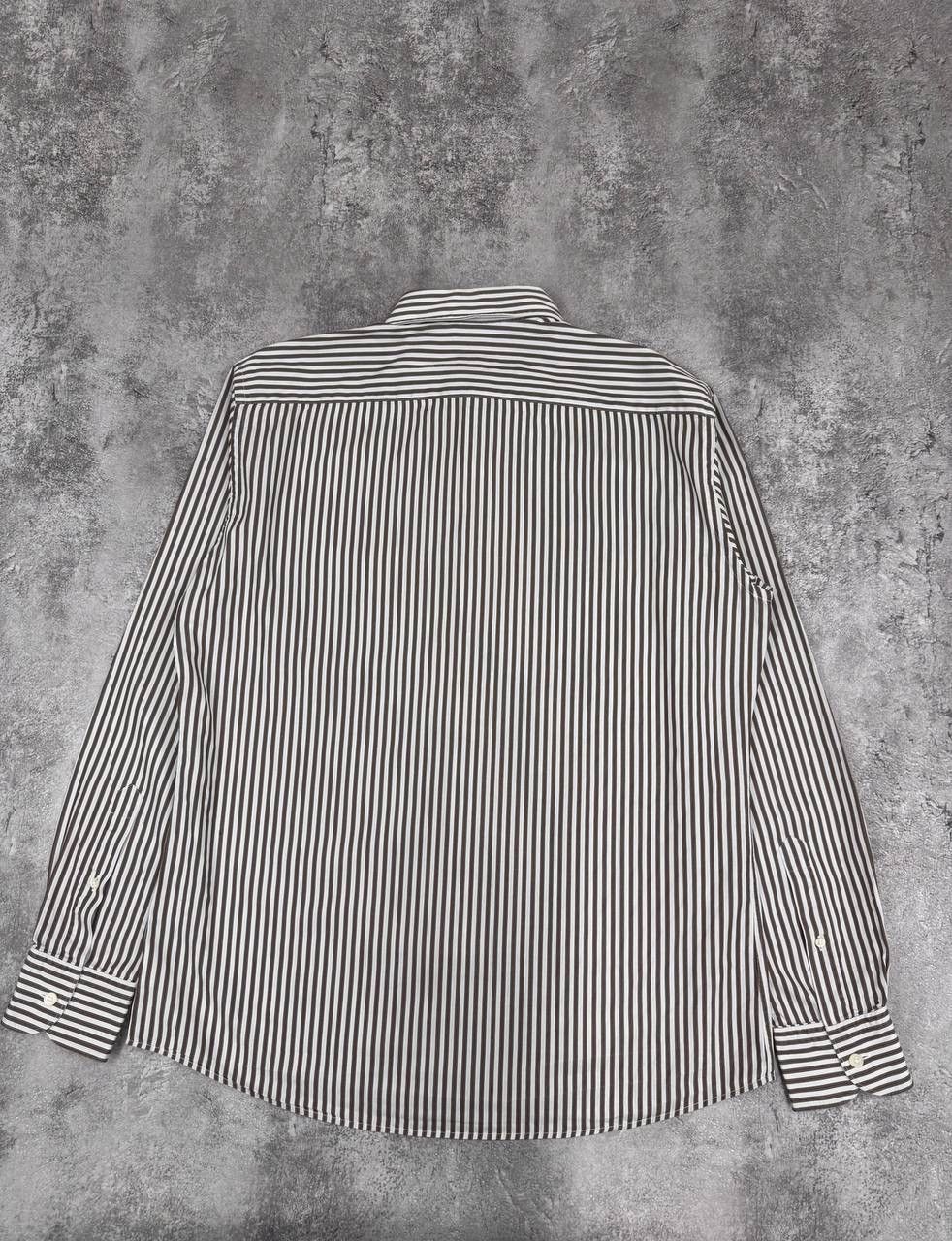 Z Zegna Ermenegildo Zegna Men Striped Shirt Brown White Size L Size US L / EU 52-54 / 3 - 10 Thumbnail