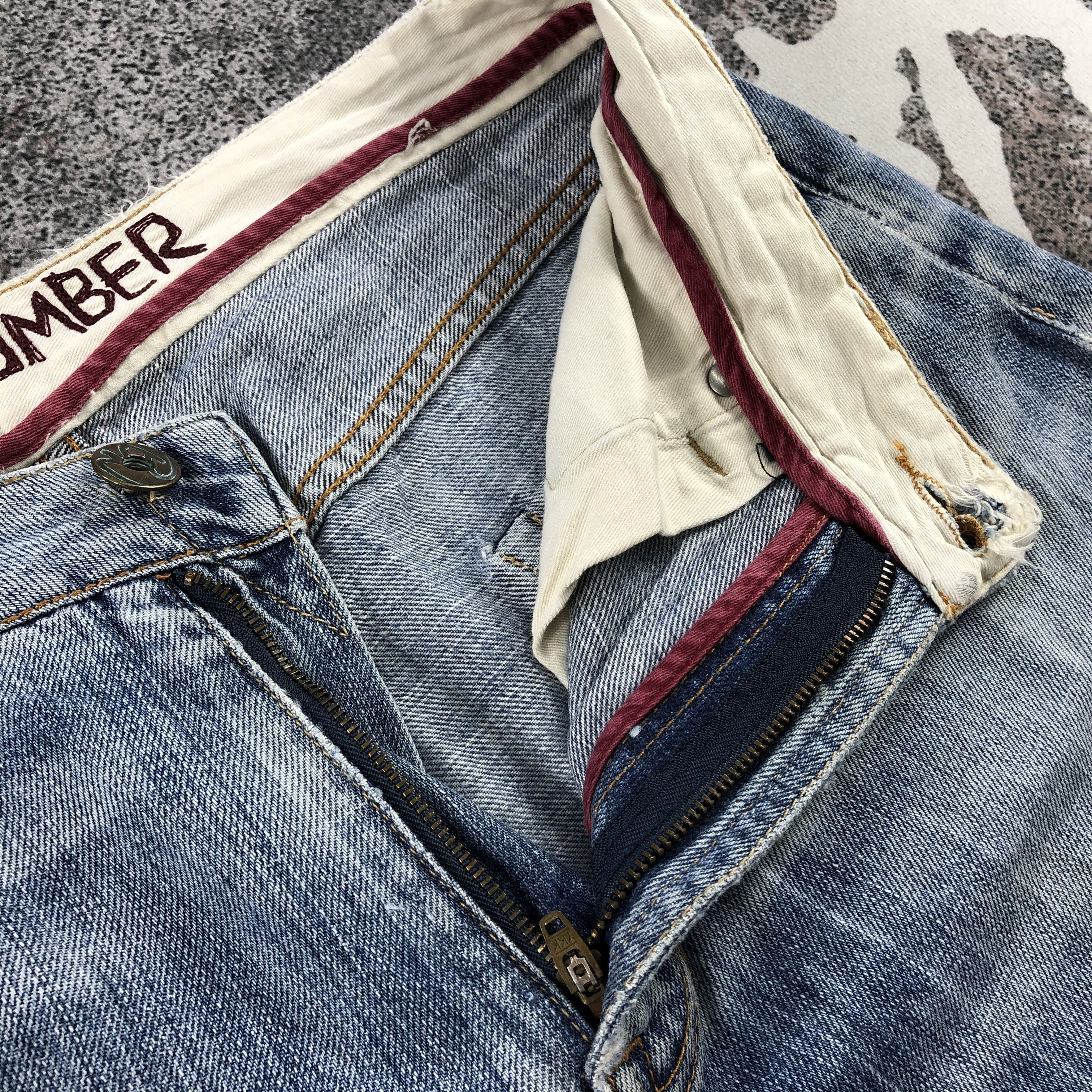 Japanese Brand Back Number Jeans Patchwork Cropped Denim KJ754 Size US 34 / EU 50 - 14 Thumbnail