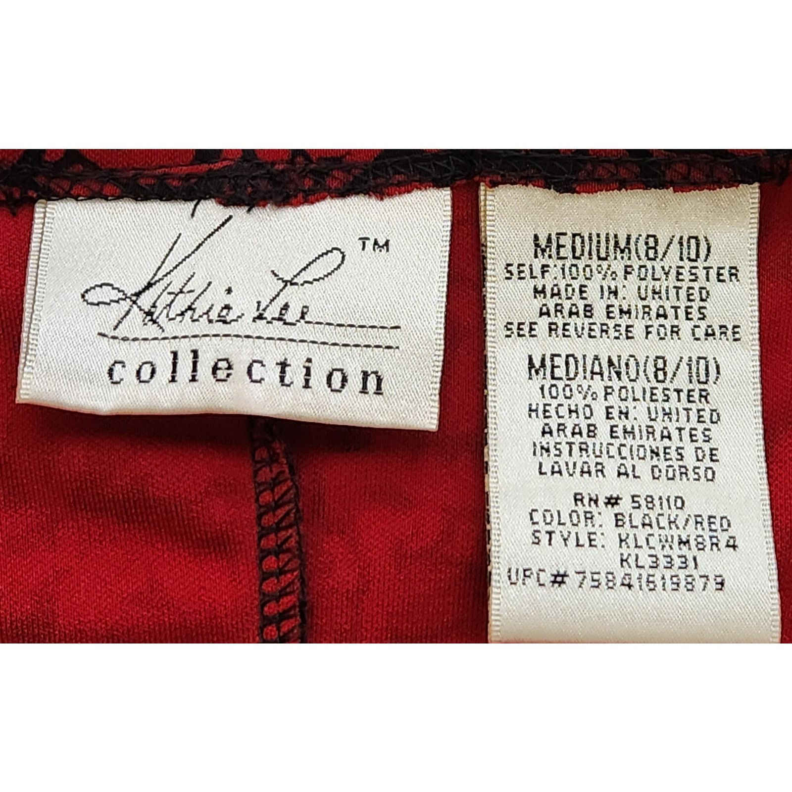 Other Kathie Lee Red Black Short Split Capped Sleeves Midi Dress M Size M / US 6-8 / IT 42-44 - 5 Thumbnail