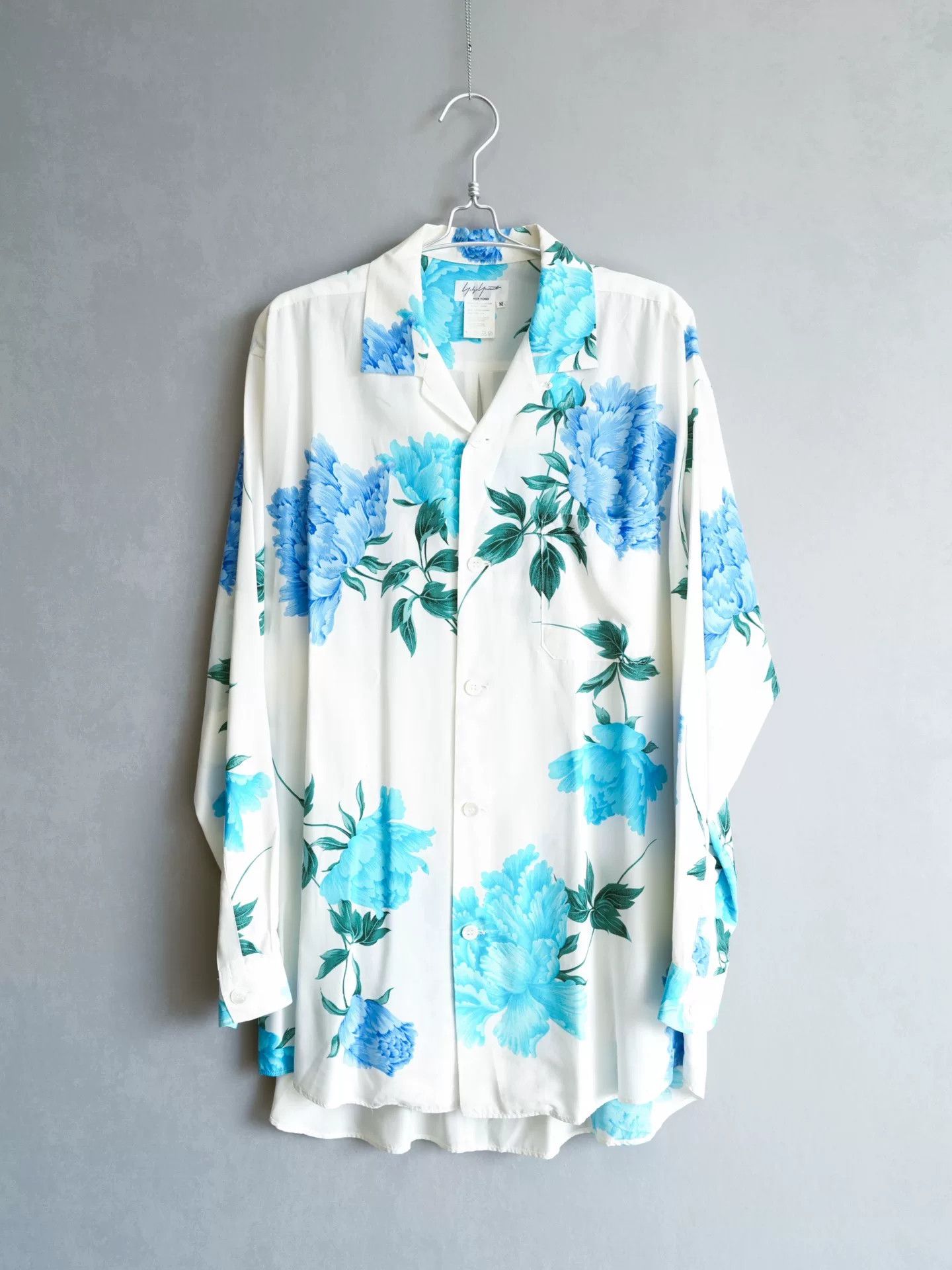 Yohji Yamamoto Blue Peony Floral Shirt by Yohji Yamamoto Size M / US 6-8 / IT 42-44 - 1 Thumbnail