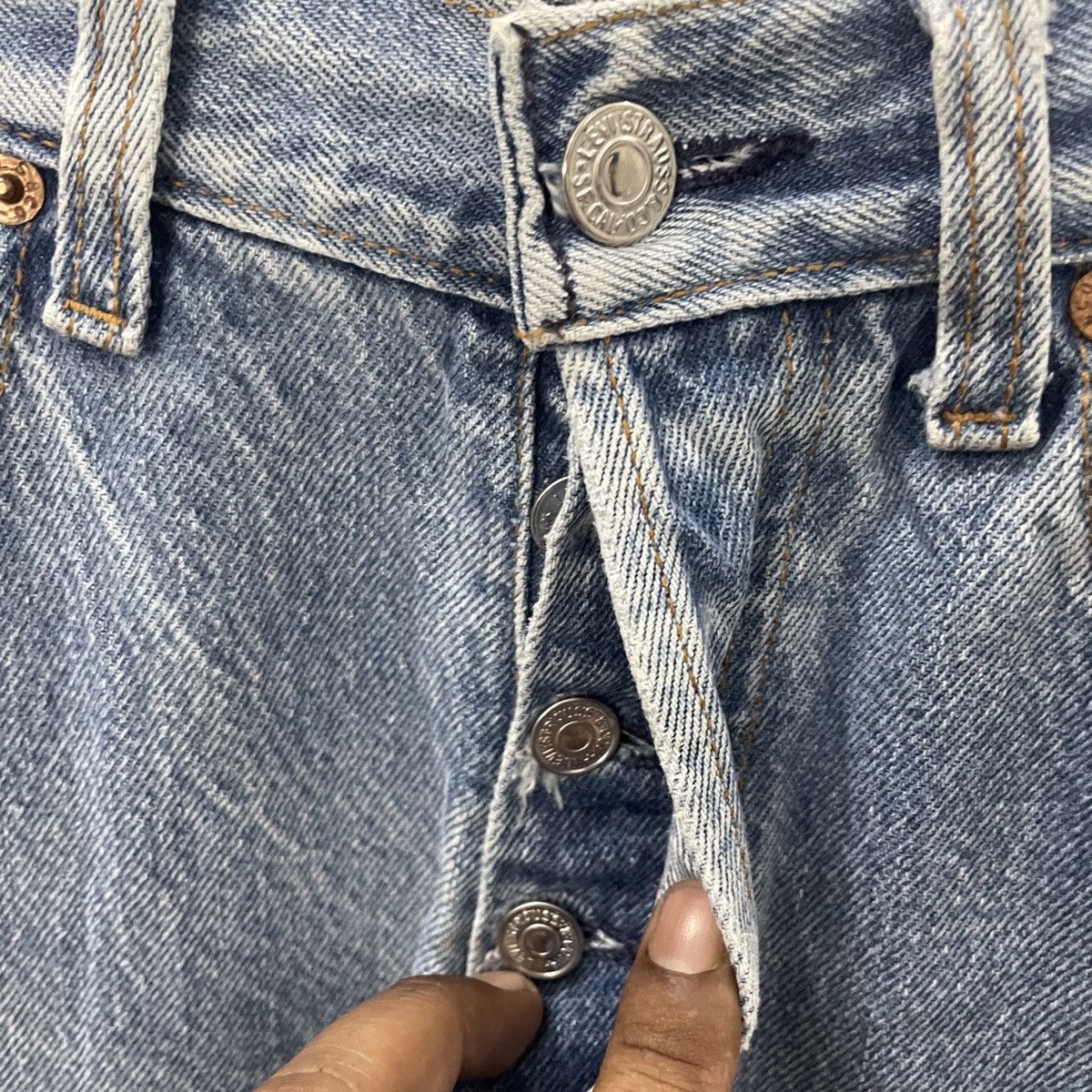 Levi's Vintage 80s Levis Lot 501 Button 50 Distressed Denim Size US 29 - 5 Thumbnail