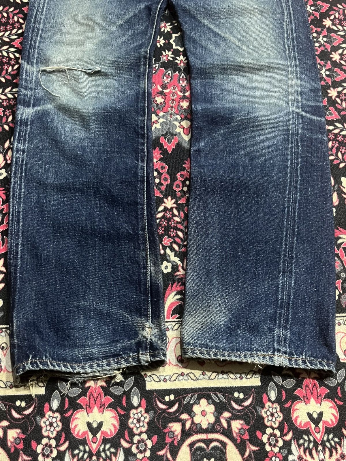 Denime Vintage Denime Blue Faded Washed Distressed Selvedge Jeans Size US 30 / EU 46 - 12 Thumbnail