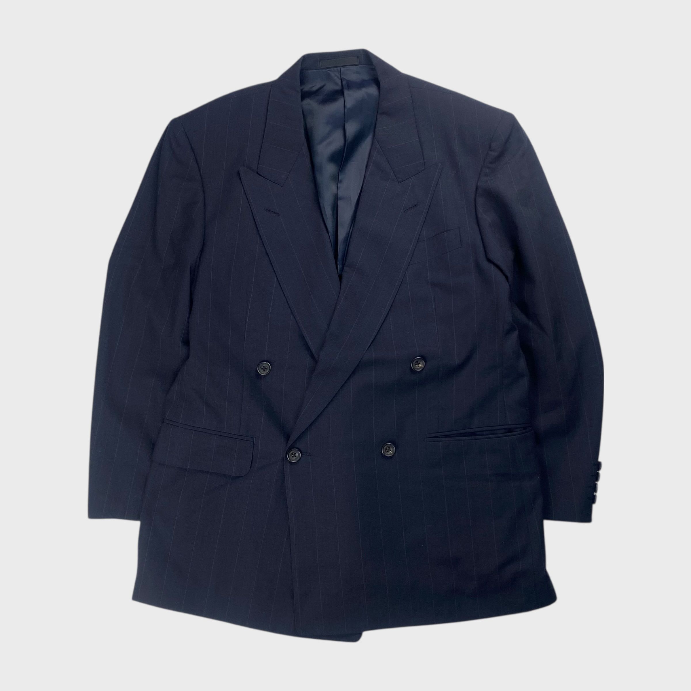 Vintage Burberrys' 90s Tailored Jacket Blue Size L Size US L / EU 52-54 / 3 - 1 Thumbnail