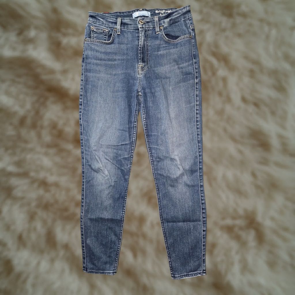 7 For All Mankind 7 For All Mankind Bair Denim Jeans Womens 27 Blue High Waist Ankle Skinny Jeans Size 27" / US 4 / IT 40 - 1 Thumbnail